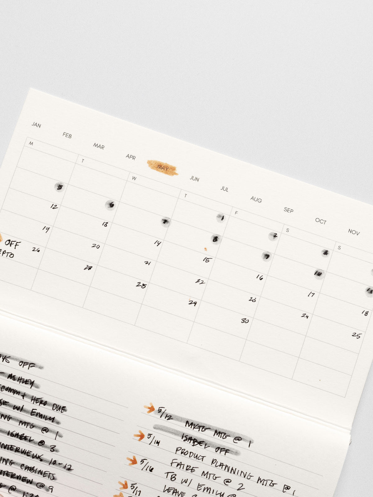 Pocket Plus notebook displayed on a neutral background. Several sections are highlighted.