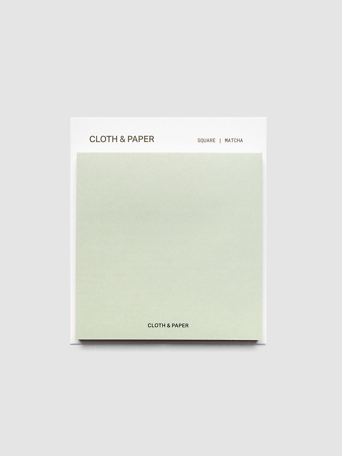 Cloth and Paper Square Matte Sticky Notes in light sage green with backing card