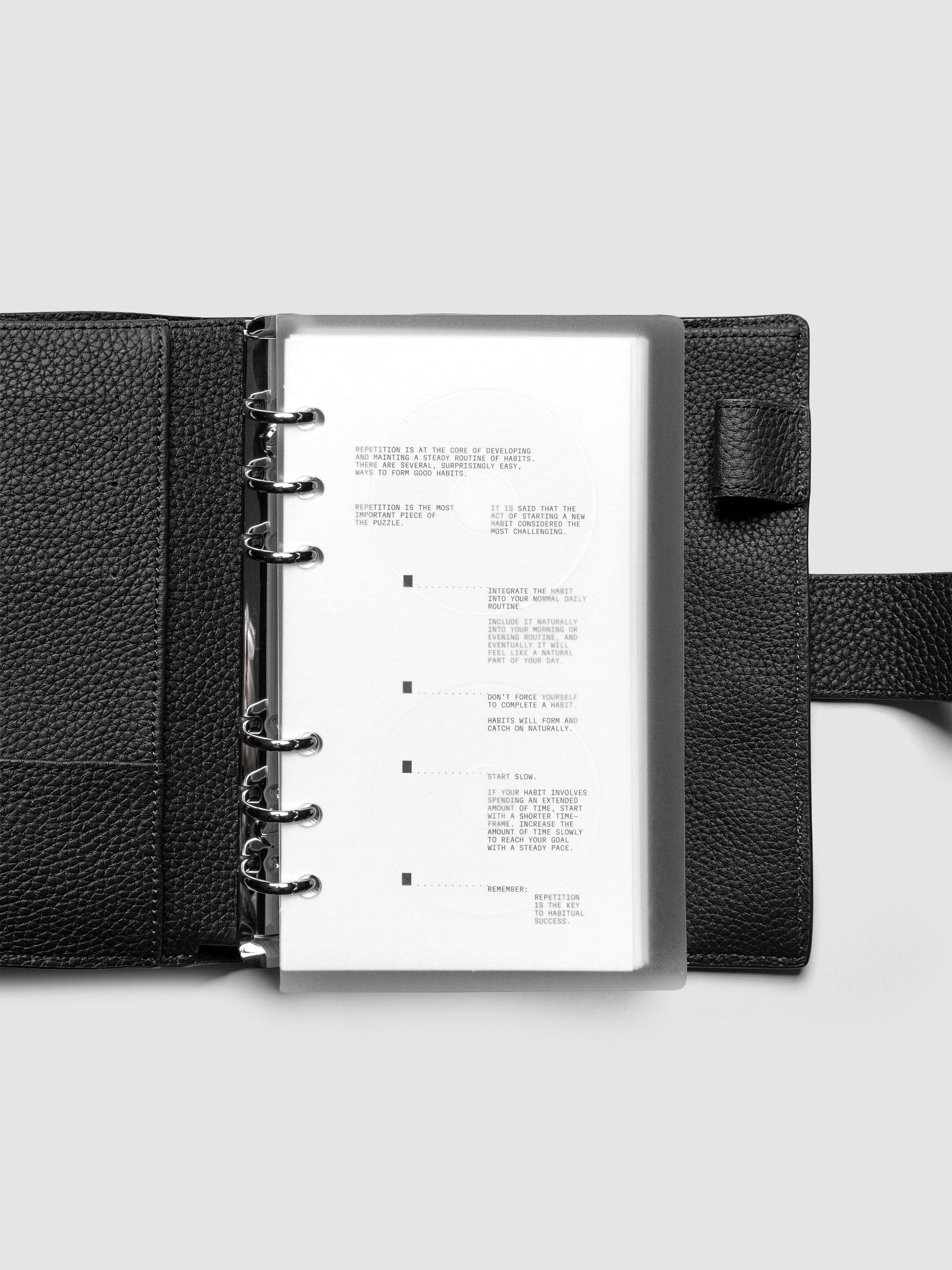 On Repeat Planner Cover + Dashboard Set shown in a black, Personal agenda.