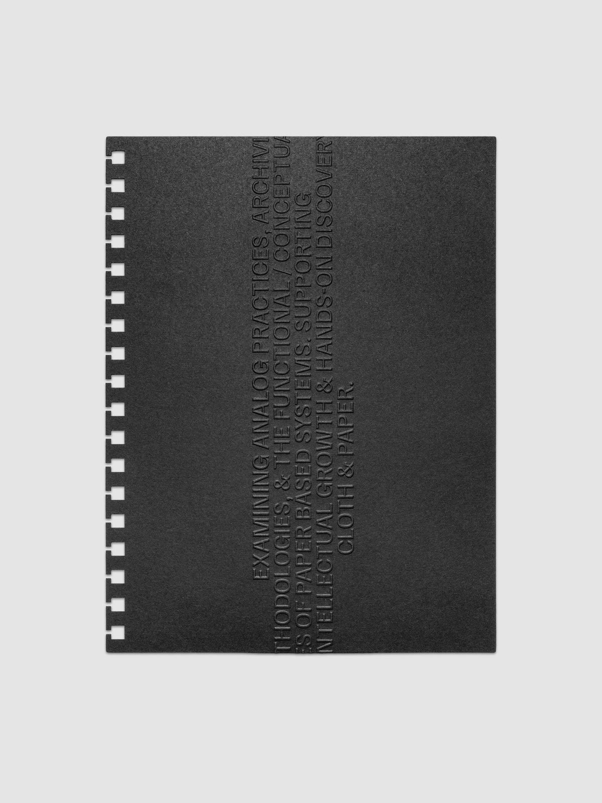 Black embossed Analog Embossed Planner Dashboard without the drop card shown in size HP Classic Spiral.