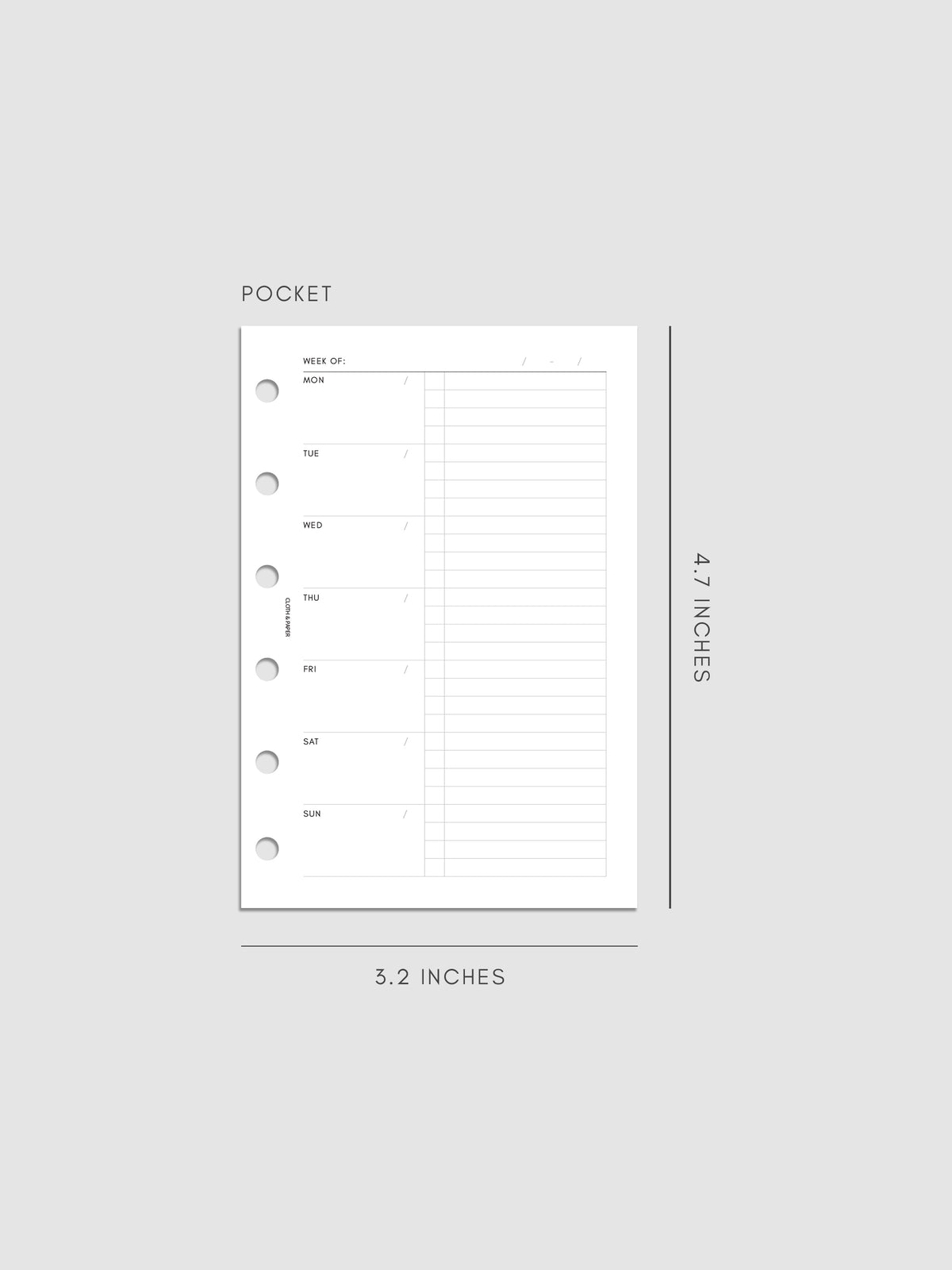 Weekly Checklist Inserts shown pre-punched for 6-ring planners in size Pocket.