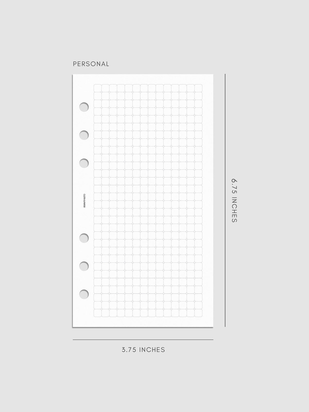 Rounded Graph Planner Insert Personal 6-Ring Punch mockup