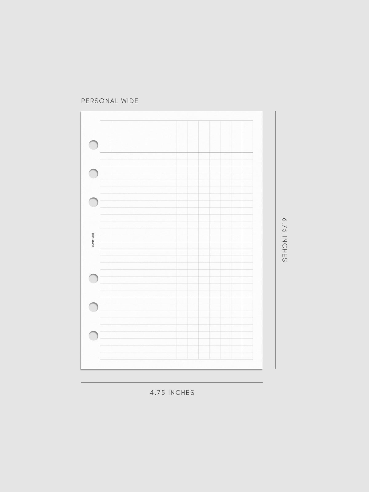 Digital mockup of the Inbox Sorting Planner Inserts shown in size Personal Wide.