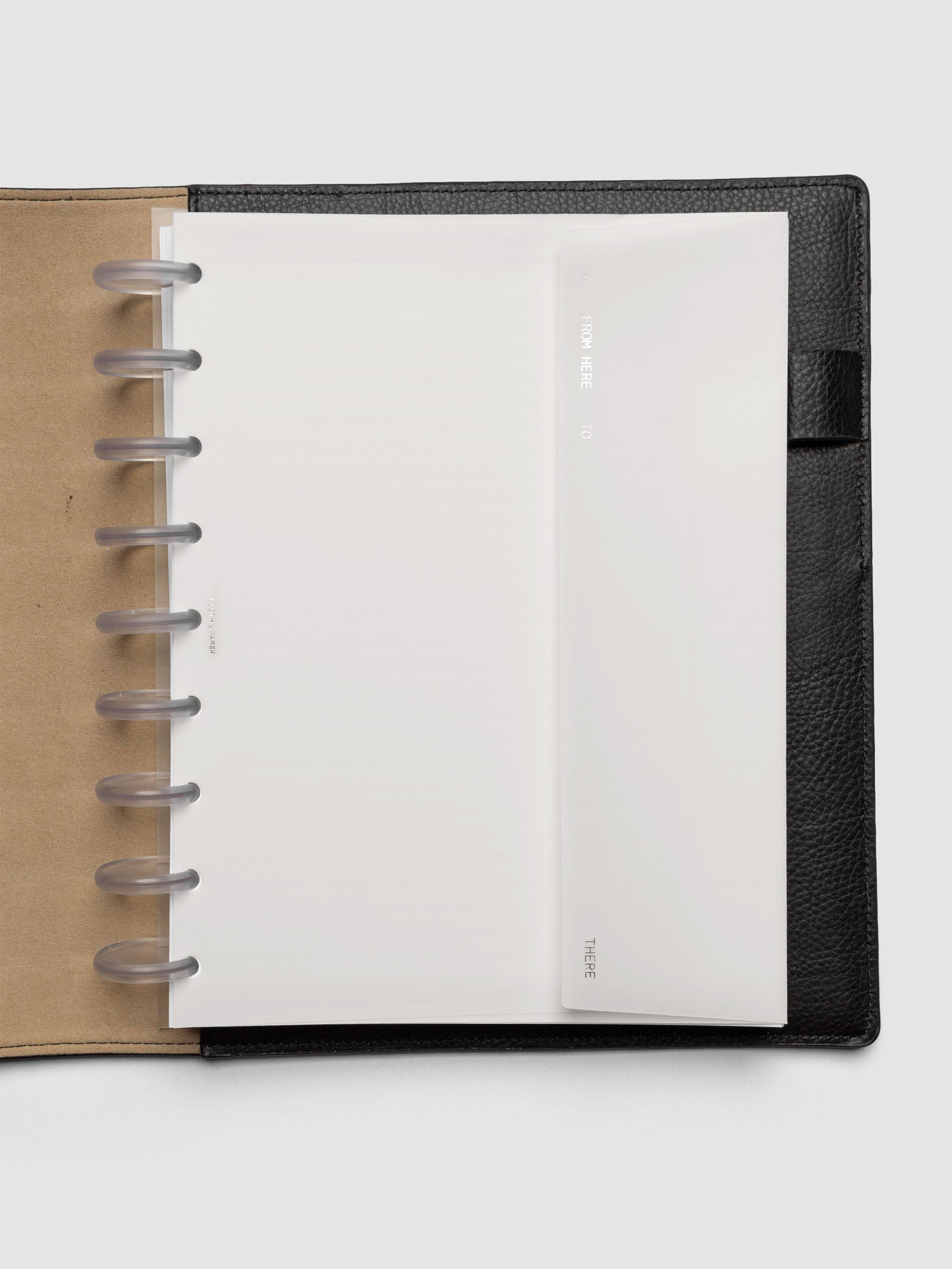 White Envelope Storage Holder shown inside a black, leather HP Classic folio.