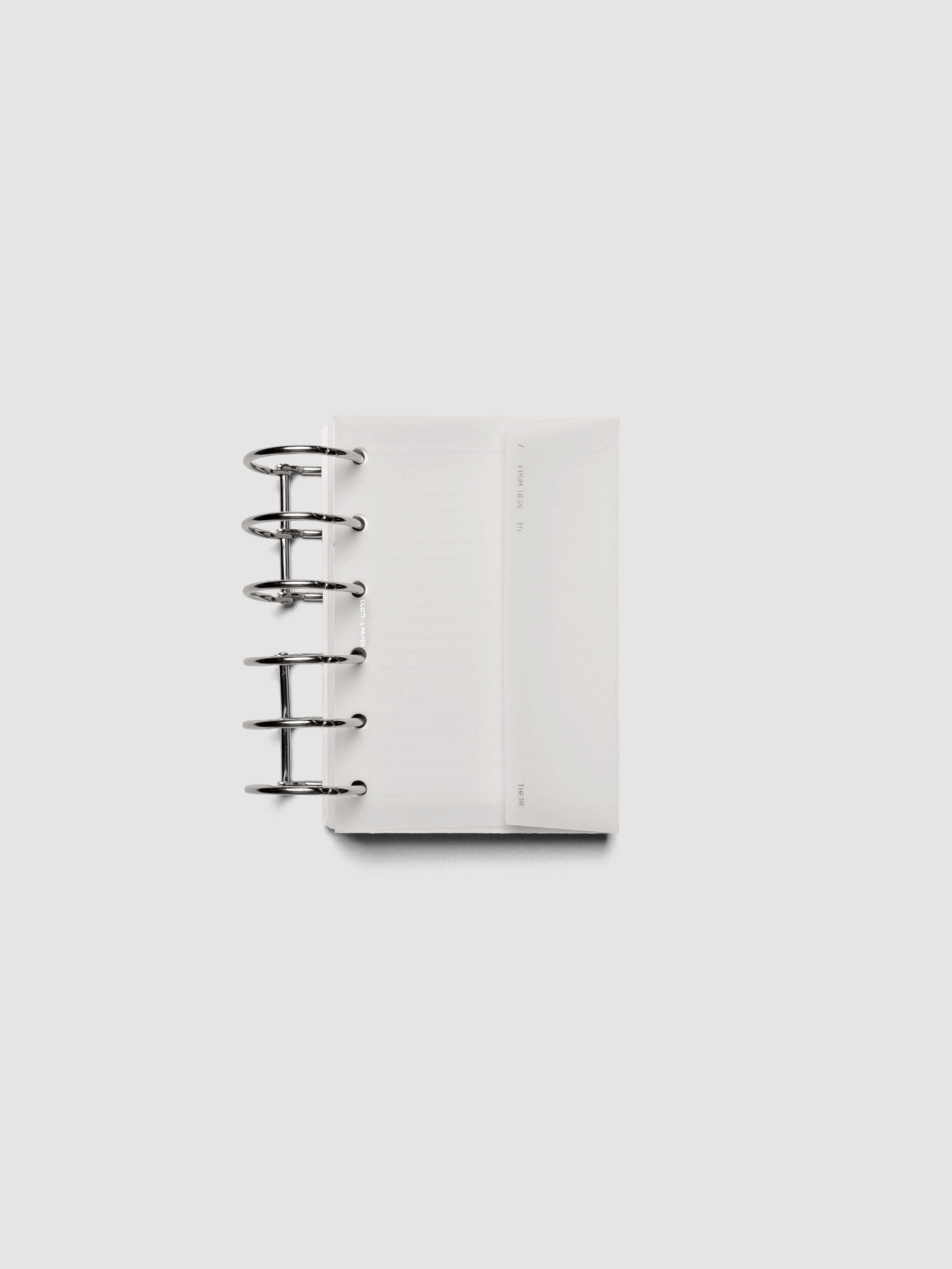 White Envelope Storage Holder shown ring bound in size Pocket.