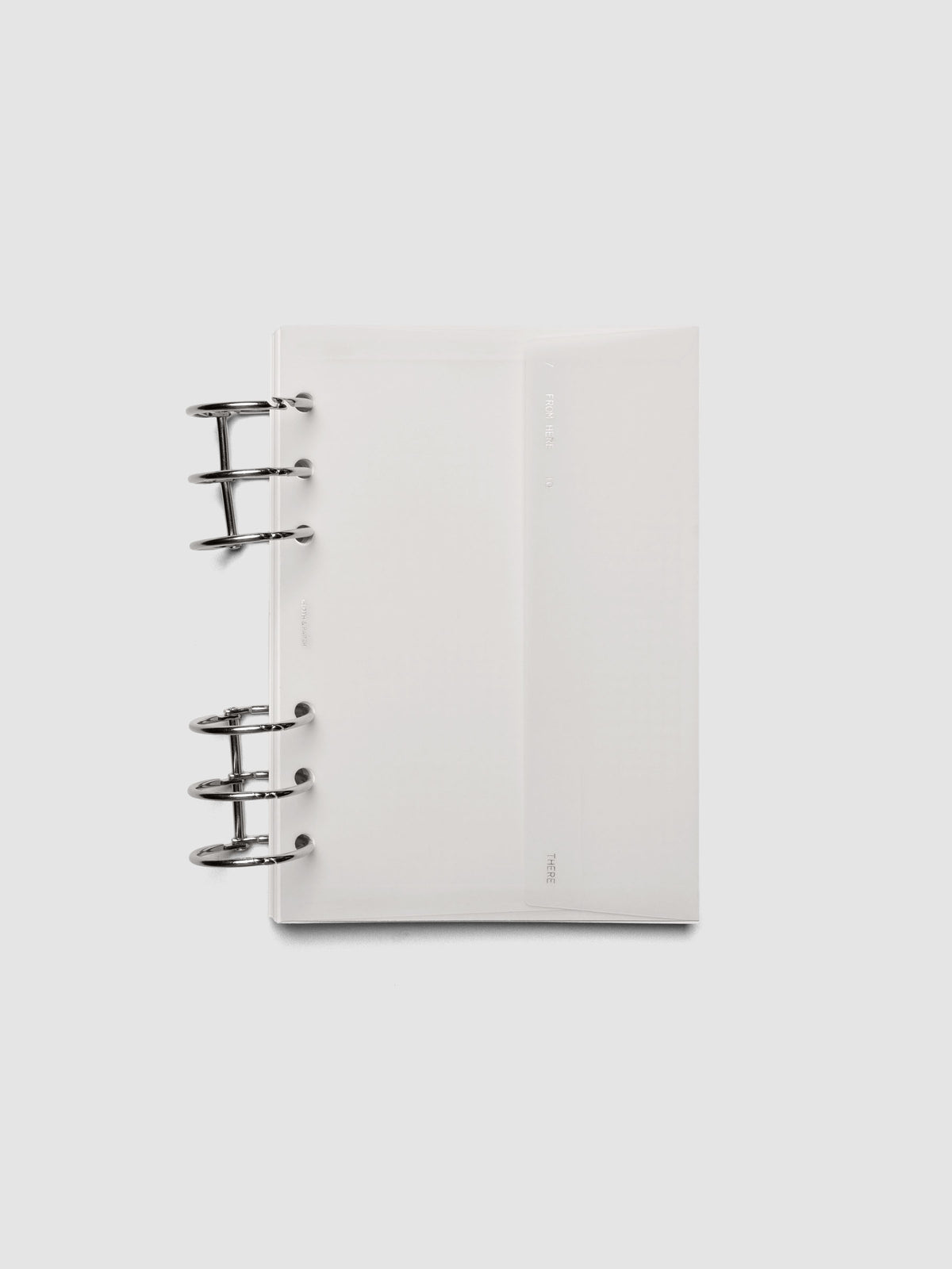 White Envelope Storage Holder shown ring bound in size Personal Wide.