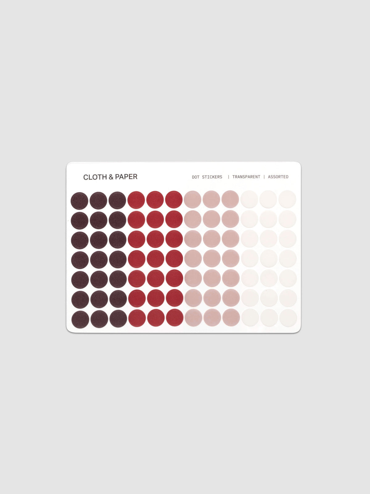 One sheet of Dot Stickers | Small | Bordeaux | Merlot | Fig Milk | Cotton