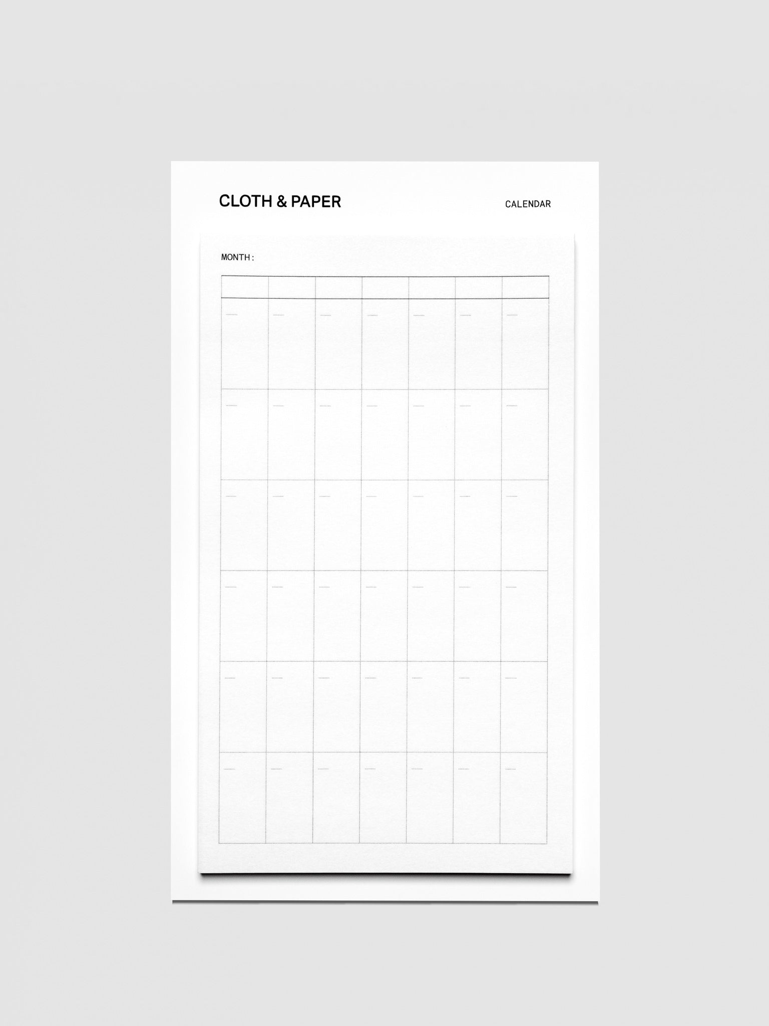 Undated calendar large sticky notes set in size A5