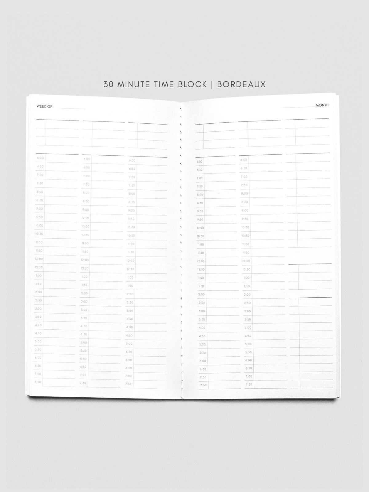 30 Minute Time Block | Bordeaux