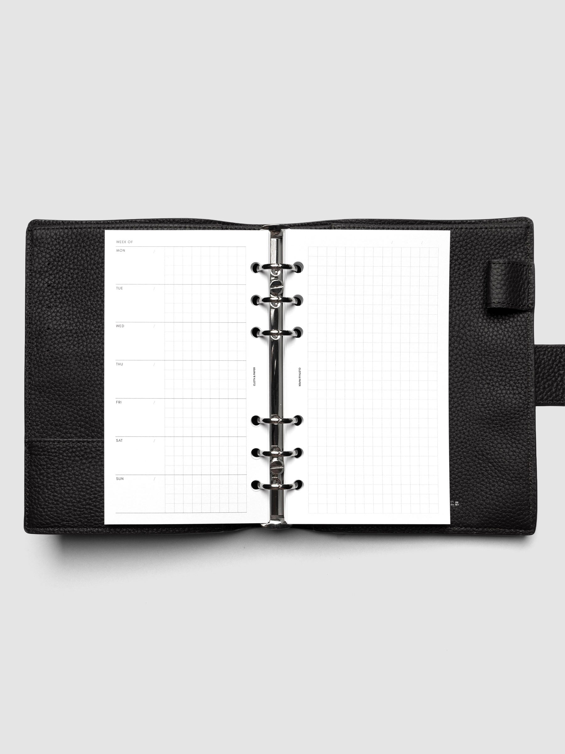 Weekly Graph Inserts in size Personal shown ring bound.