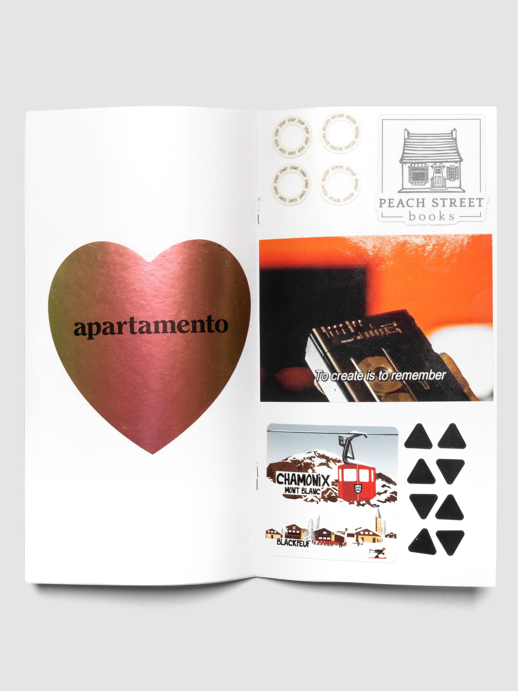 Open release paper travel notebook insert in size A5 slim with stickers affixed