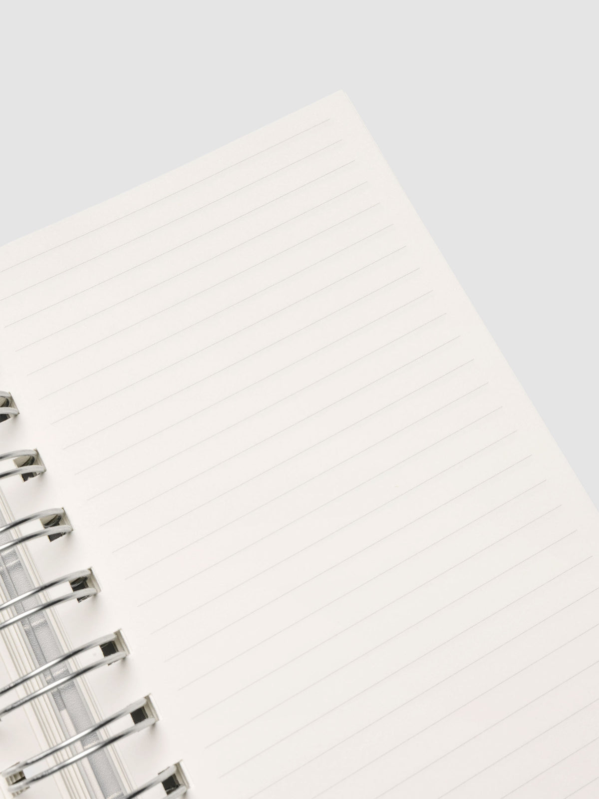 Spiral Notebook in size CP Petite with Lined Notes interior showing close up of right page.