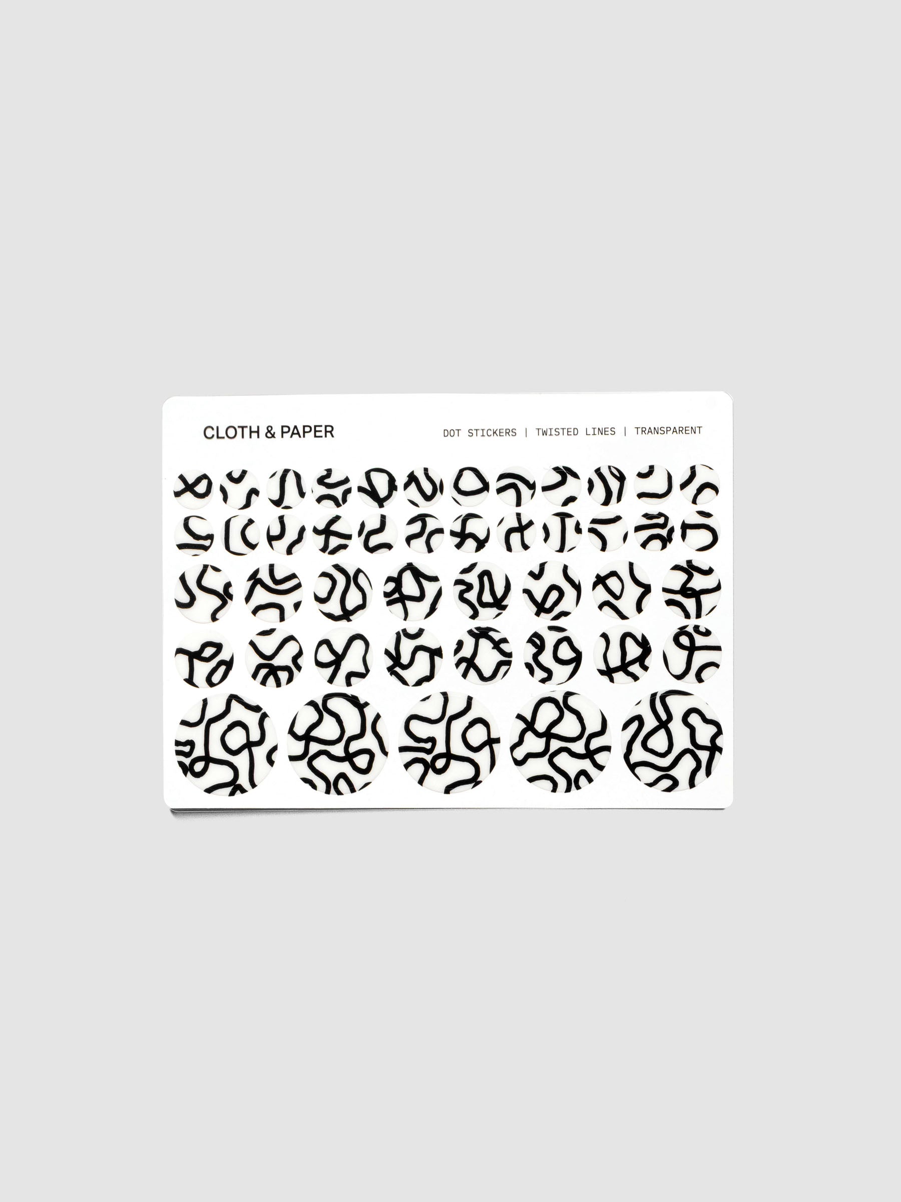 One sticker sheet of Dot Stickers | Twisted Lines