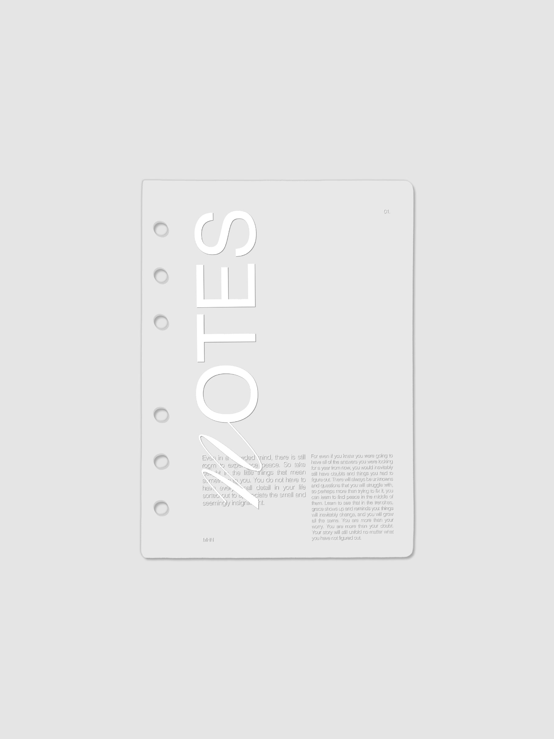 Clear plastic planner cover with white printed text shown pre-punched for A6 6-ring planners.