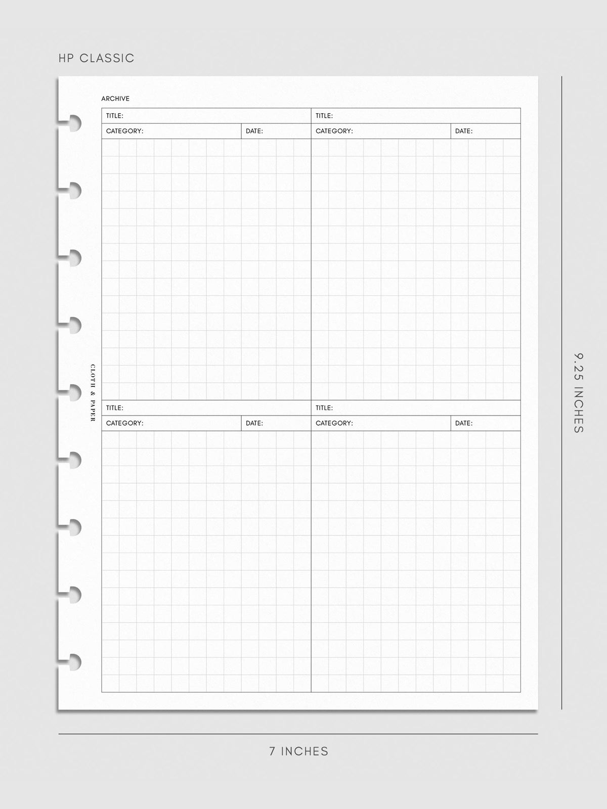 Digital mockup of insert in HP Classic.