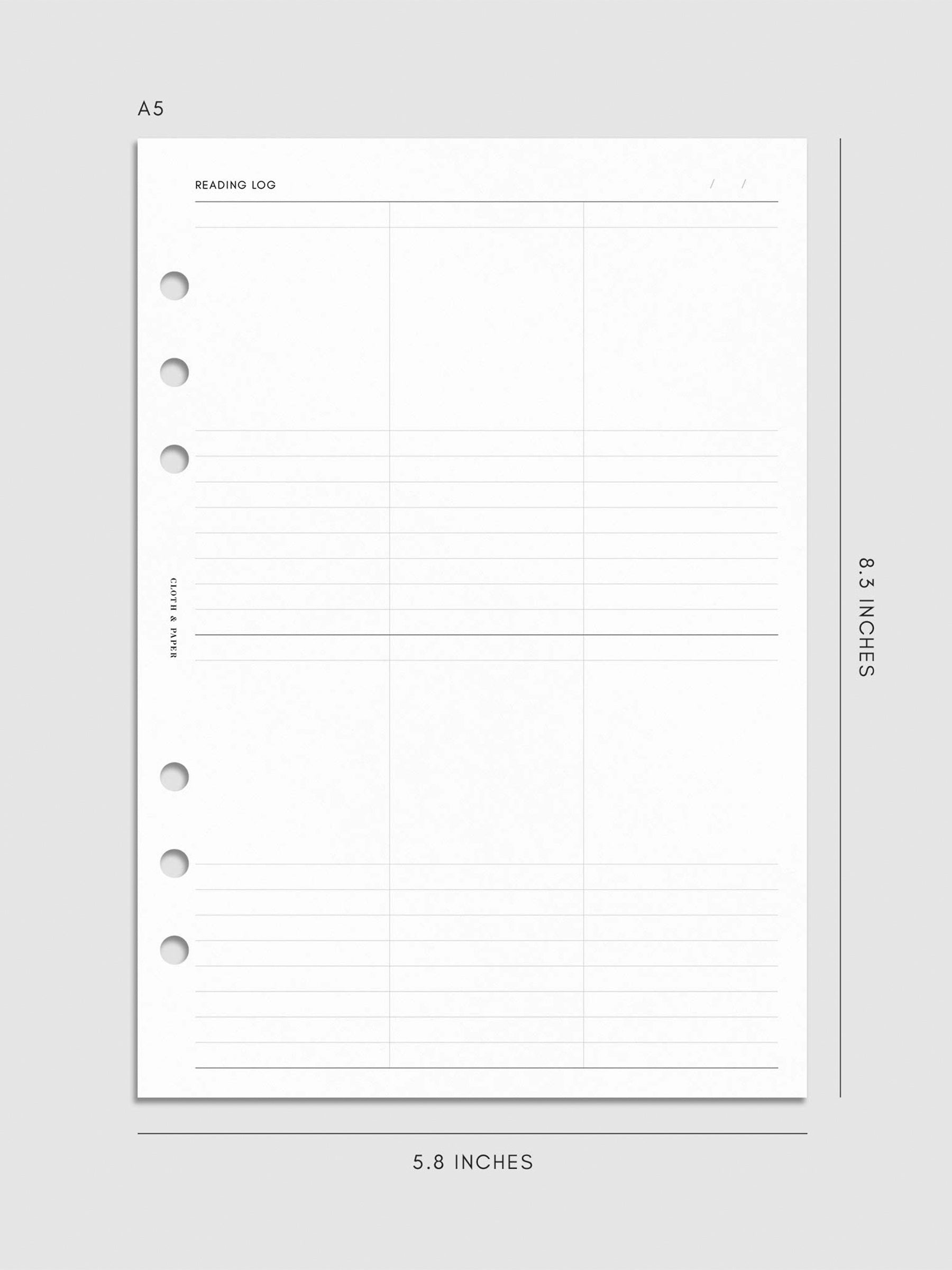 Digital mockup of insert in A5.