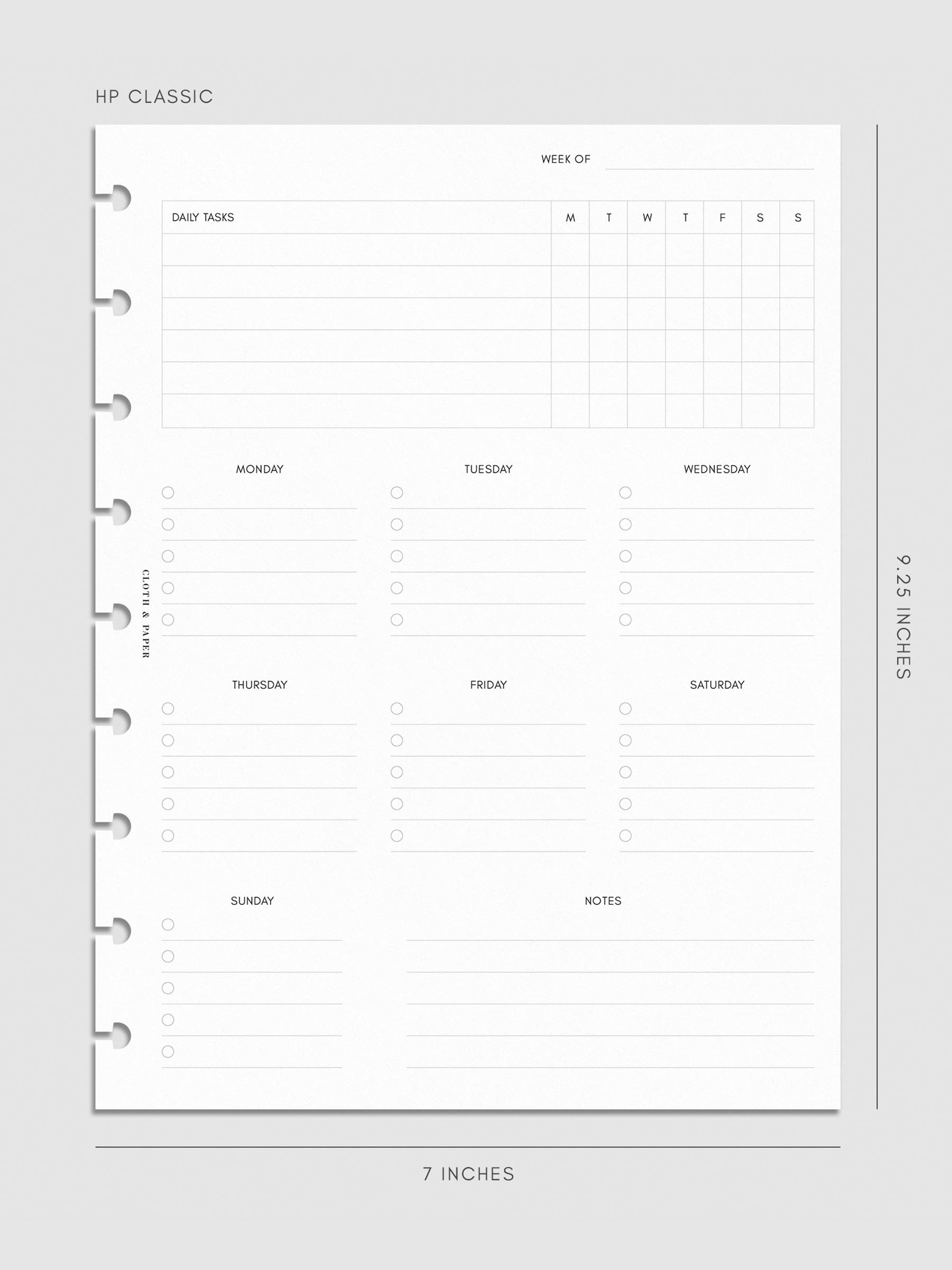 Digital mockup of insert in HP Classic.