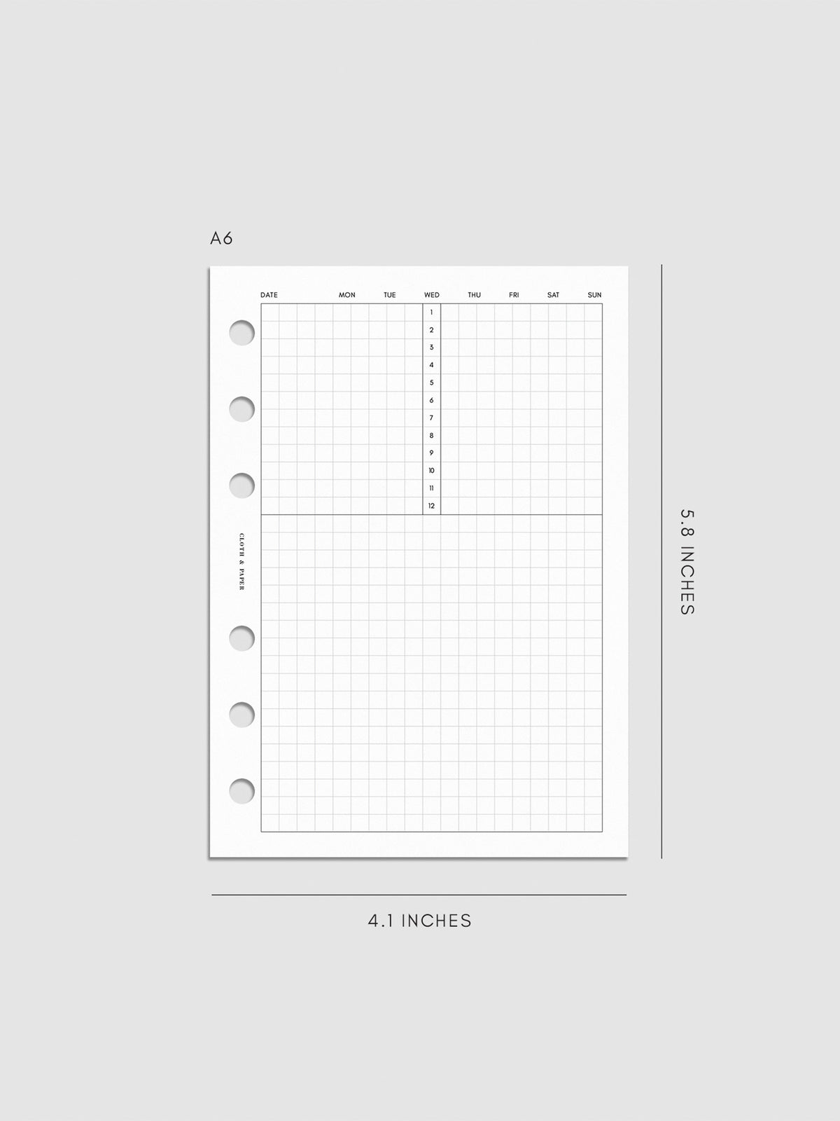 Digital mockup of insert in A6.