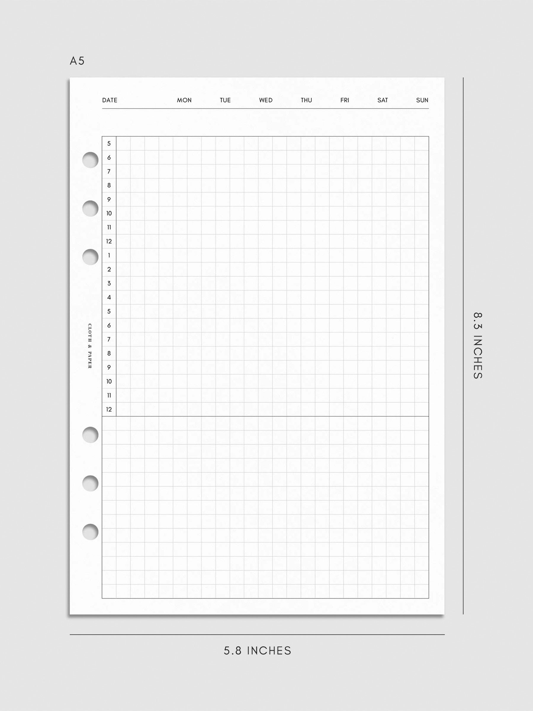 Digital mockup of insert in A5.