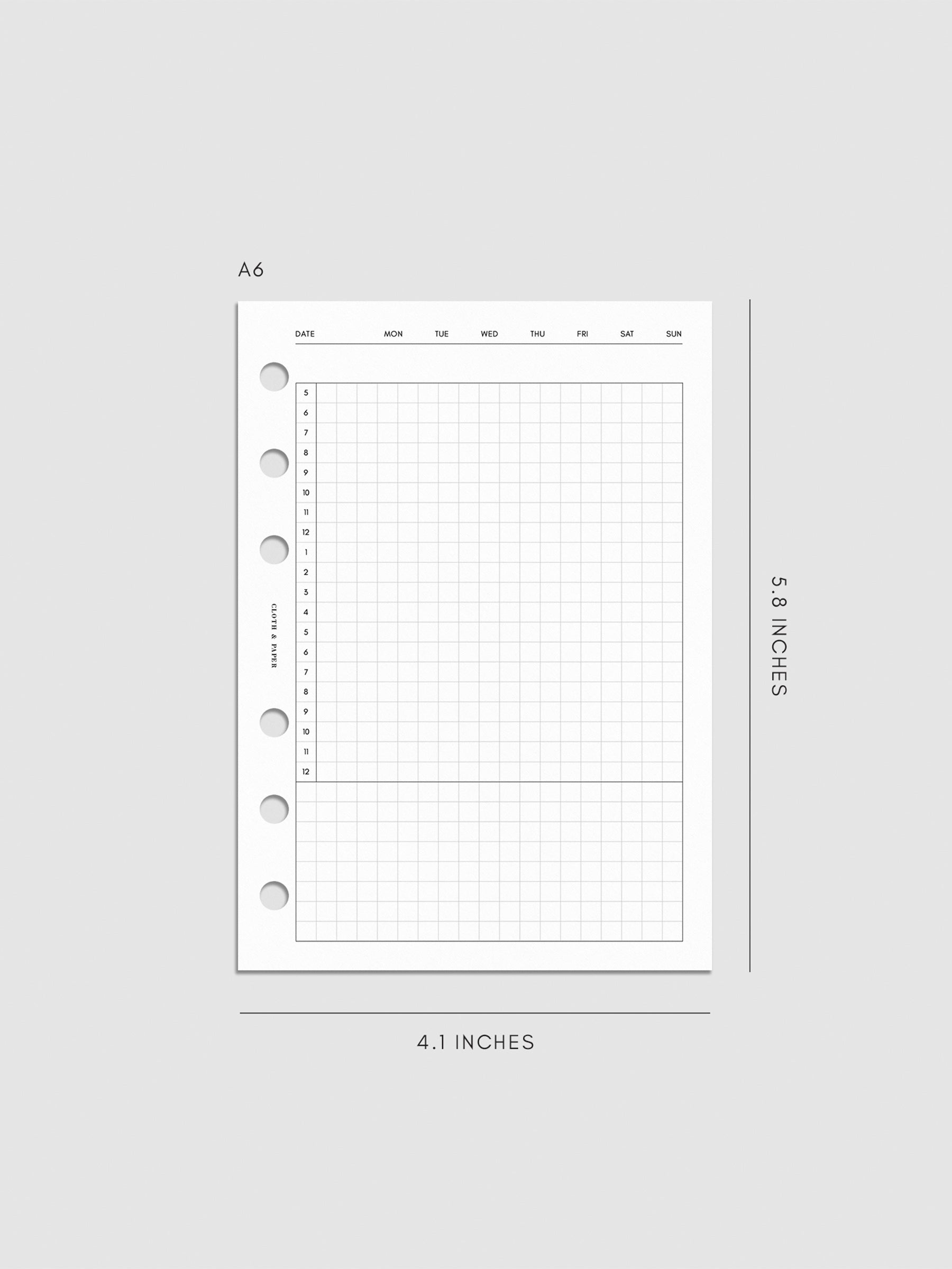 Digital mockup of insert in A6.