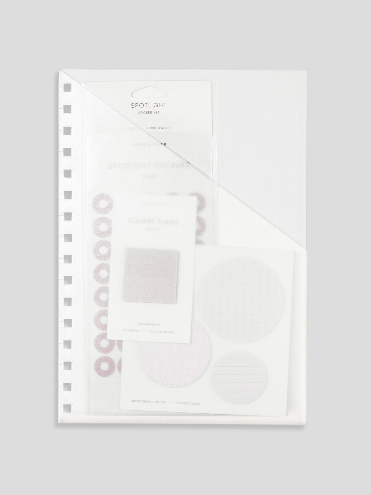 A5 Spiral folder in use with accessories inside