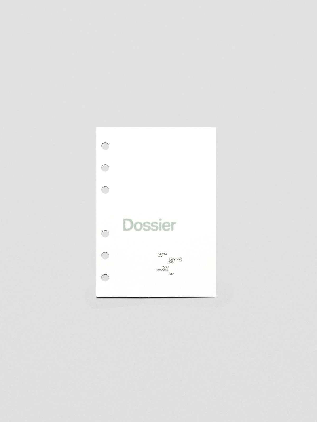 Dossier Planner Dashboard in A6 size.
