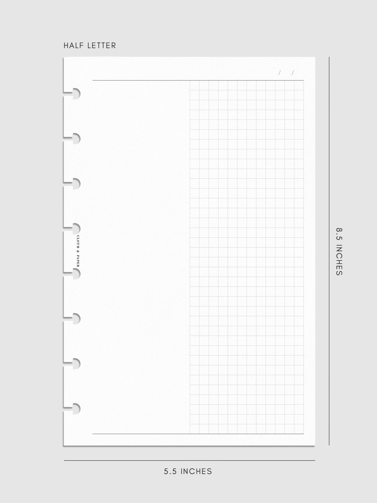 Digital mockup of insert in Half Letter.