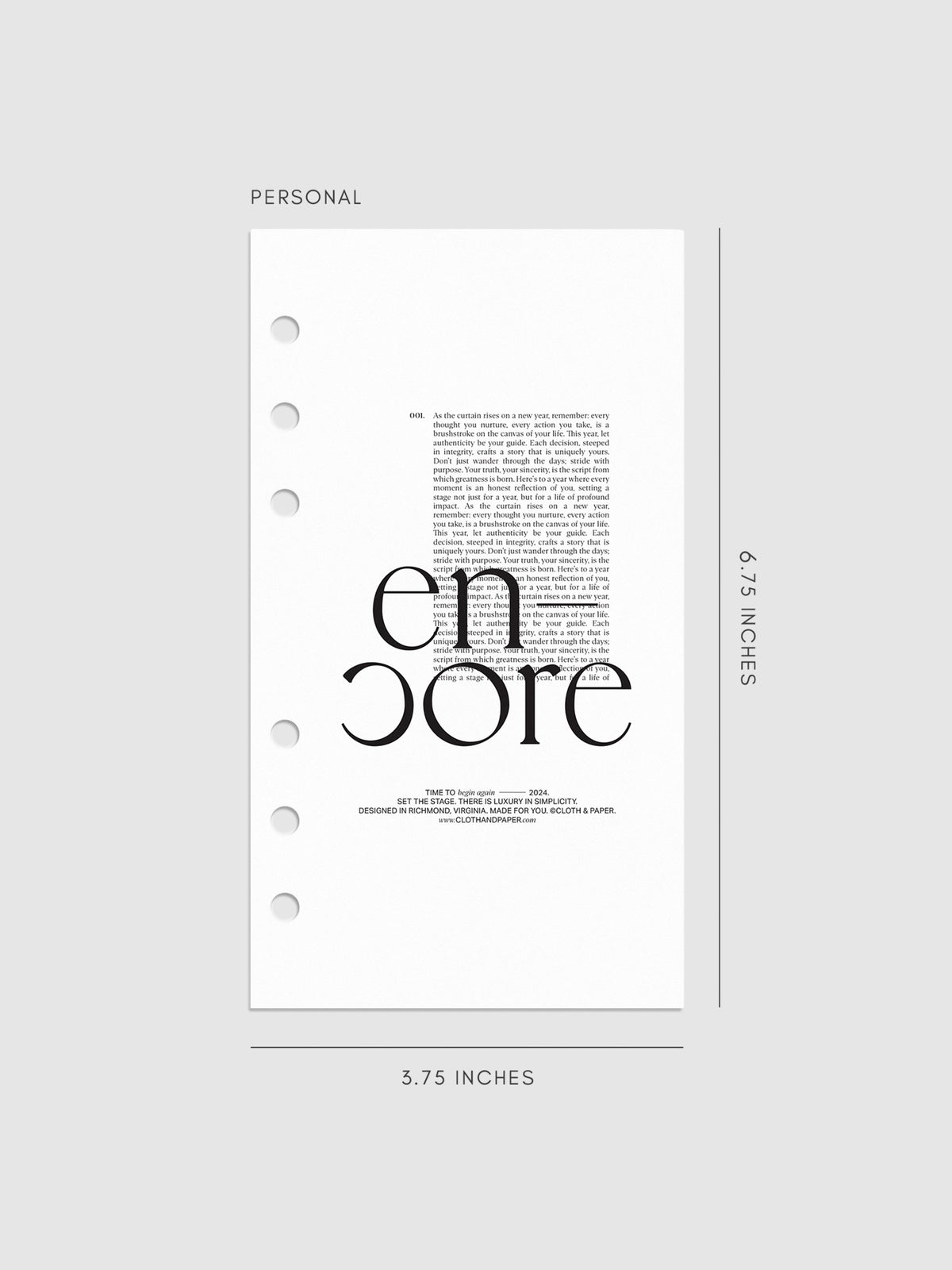 Encore Planner Dashboard in Personal size