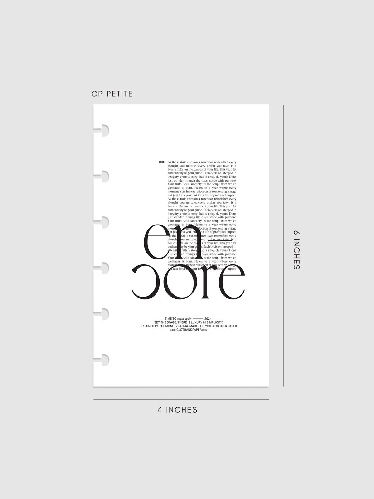 Encore Planner Dashboard in Petite size