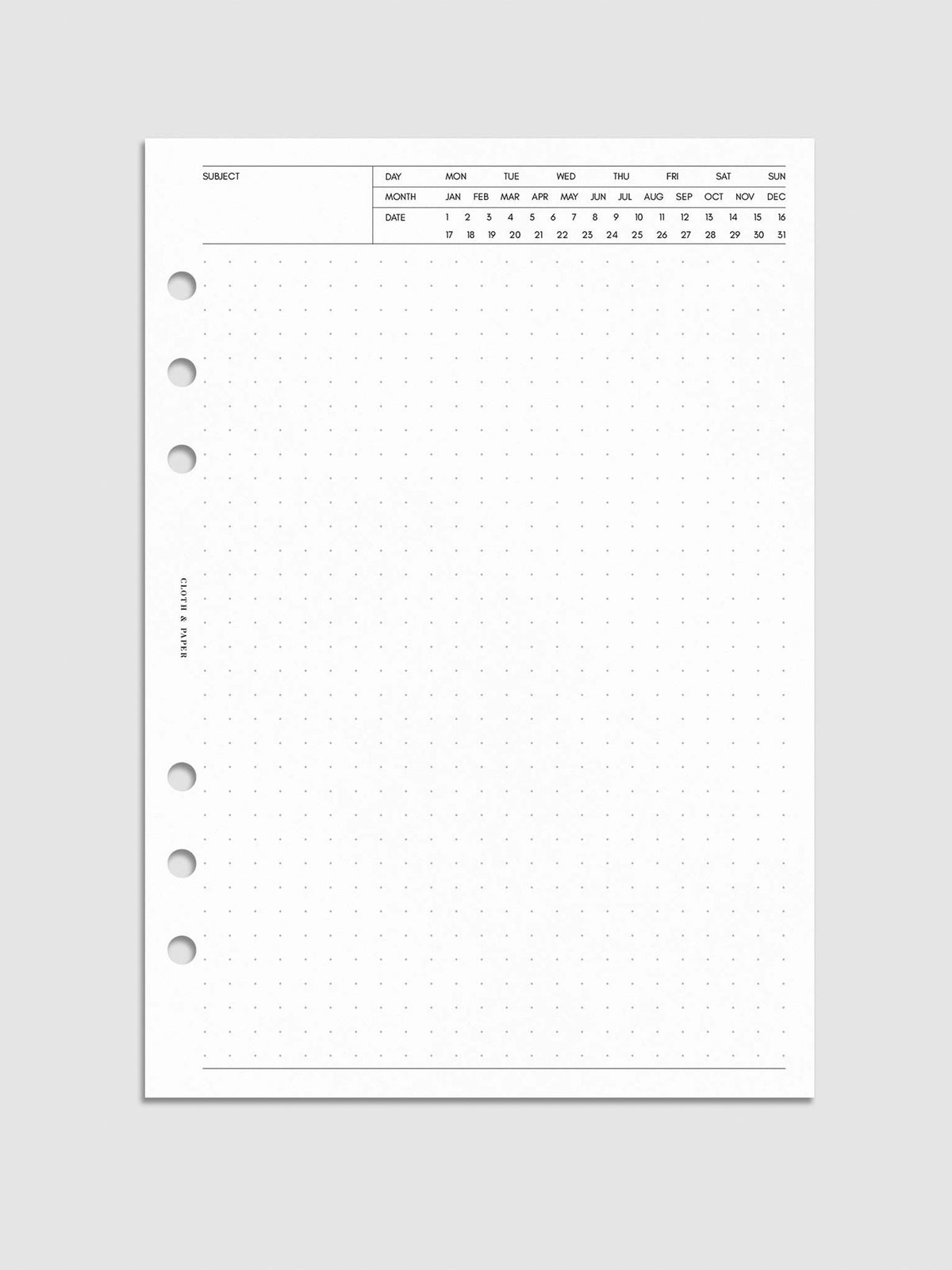 Digital mockup of insert in A5.