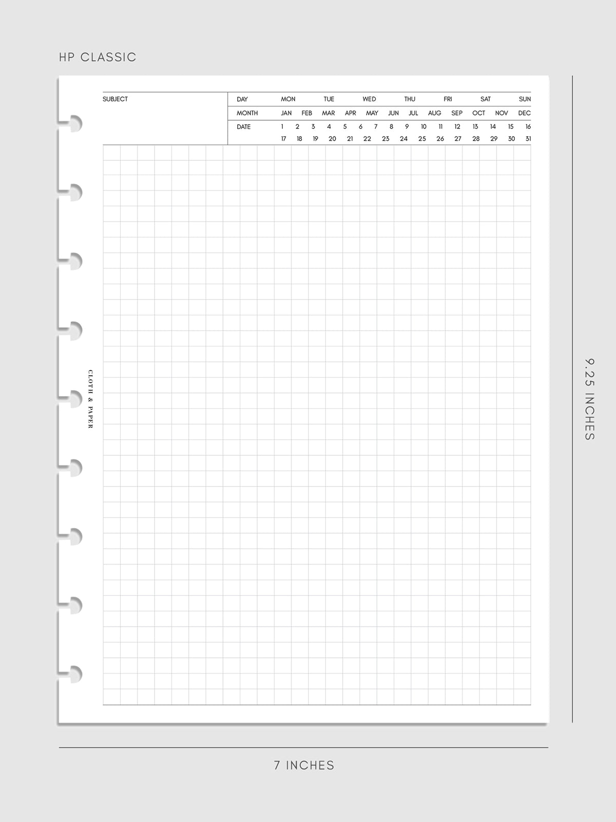 Executive Note Inserts | Graph Paper HP classic