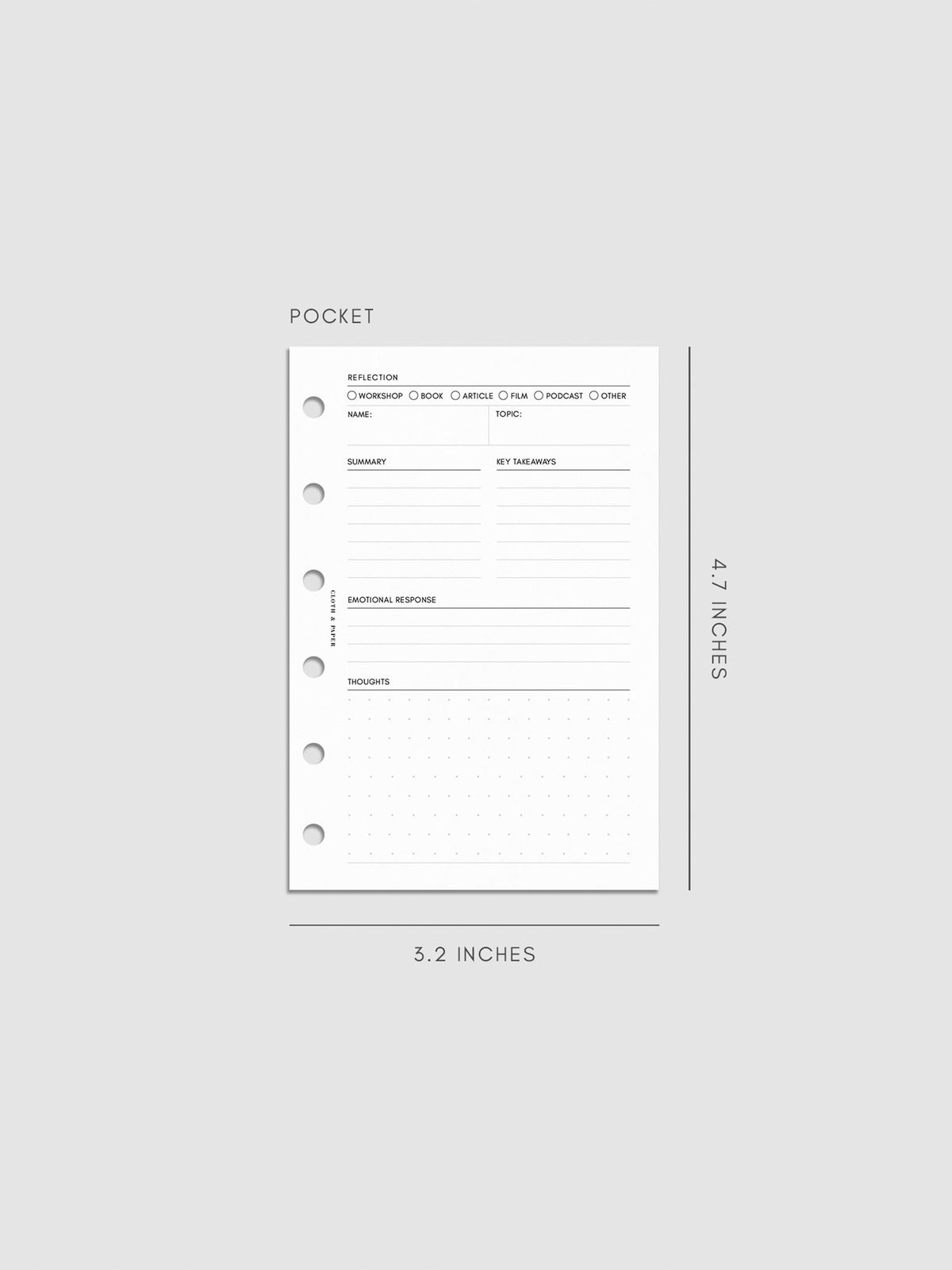 Digital mockup of insert sized Pocket.