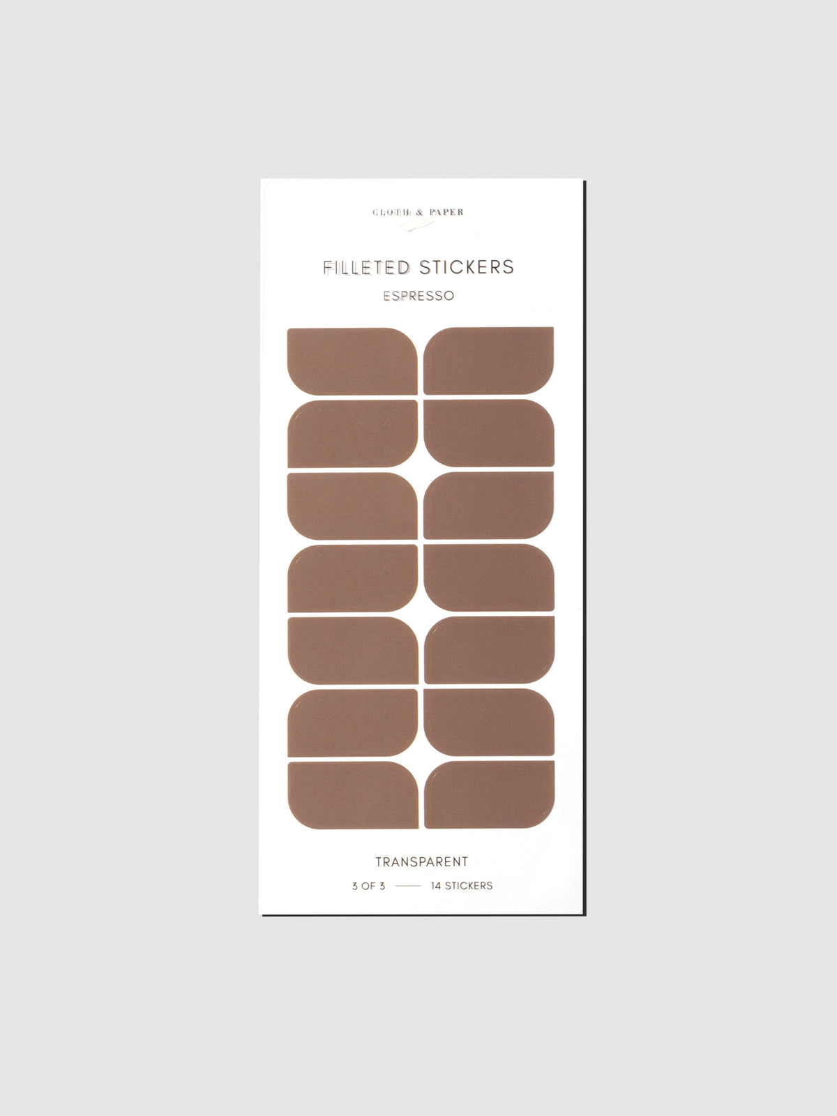 Large sticker sheet displayed on a neutral background. Color shown is Espresso.