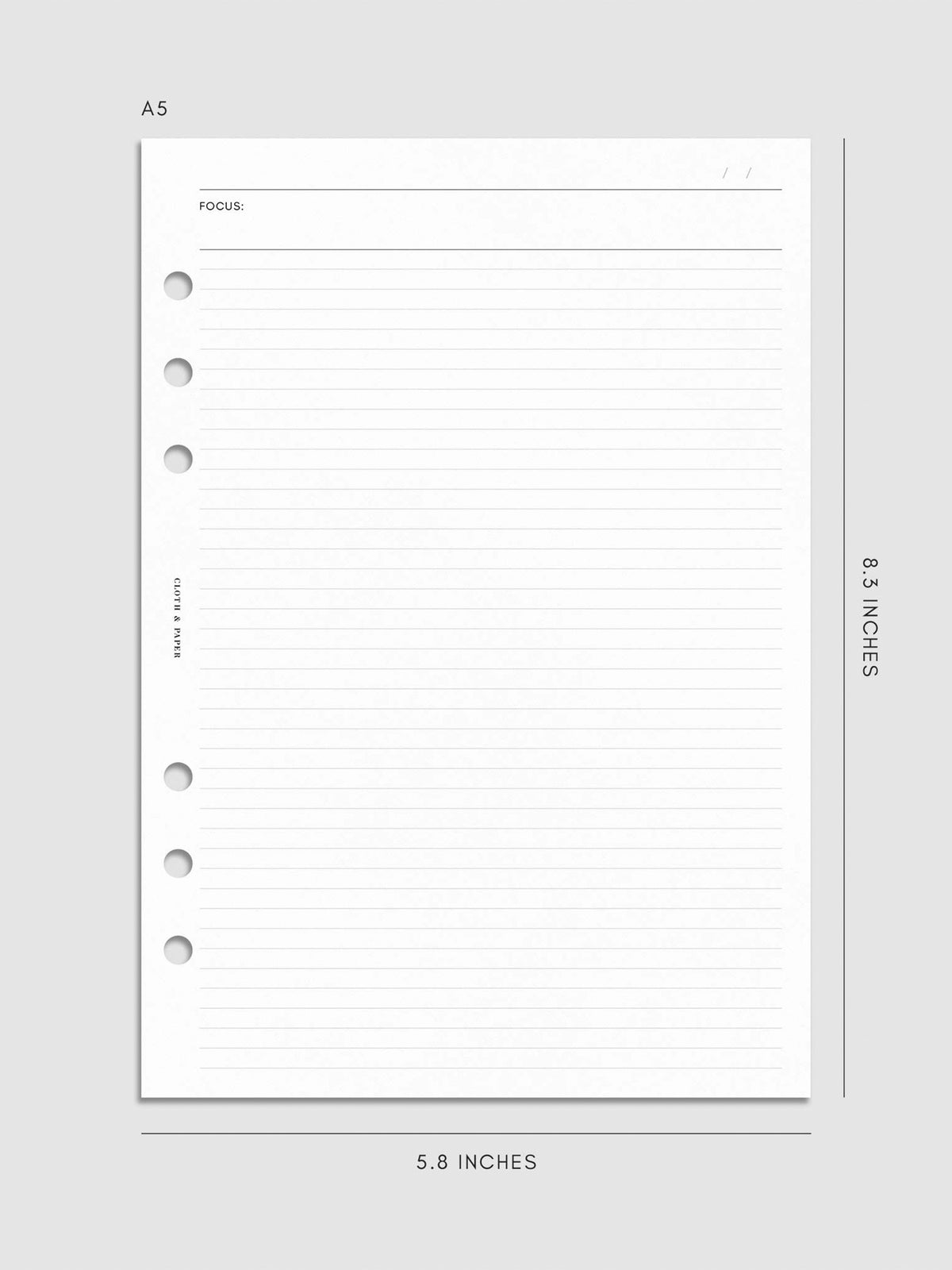 Digital mockup of insert sized A5.