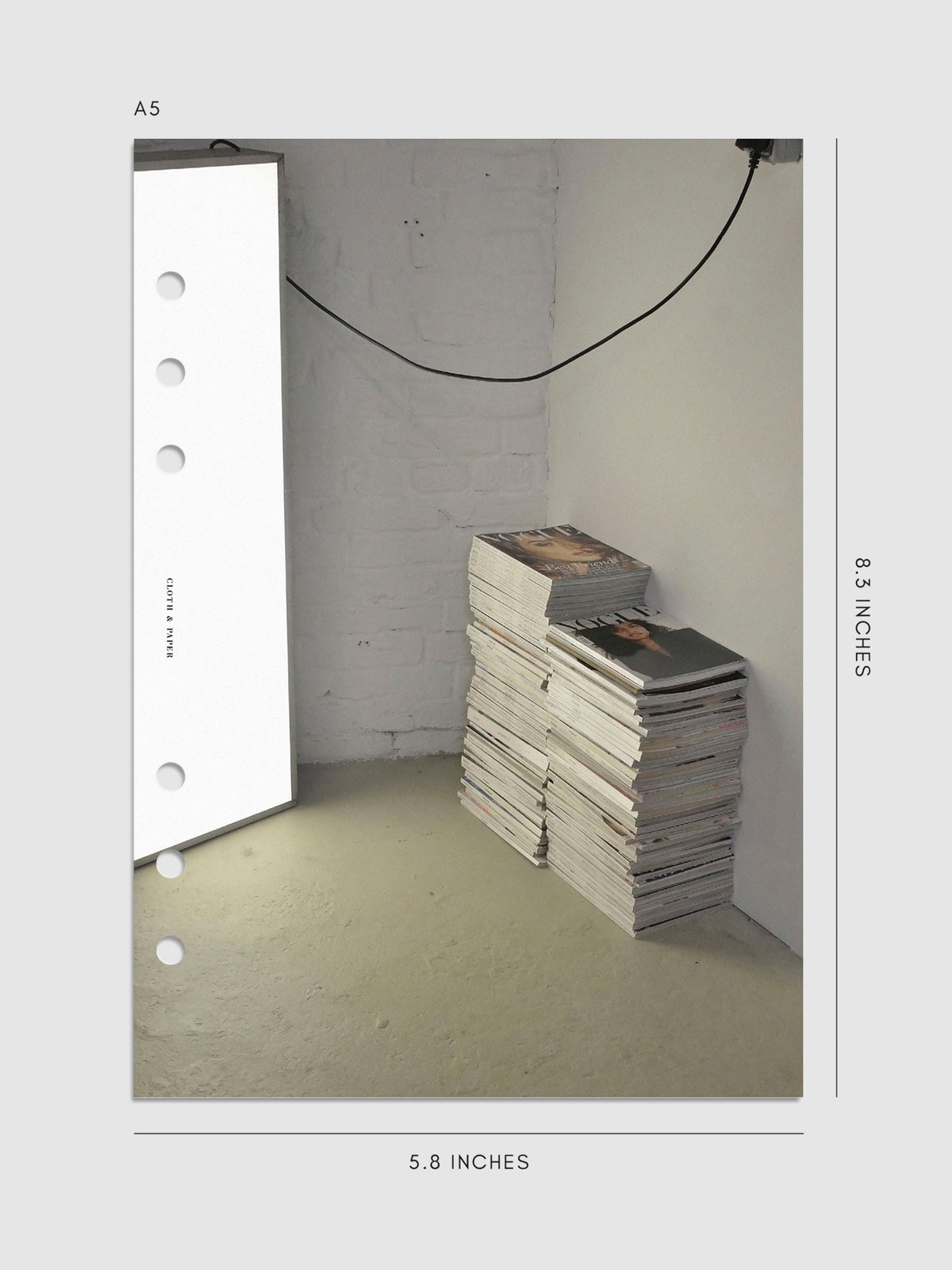 Digital mockup of dashboard in A5 sizing.