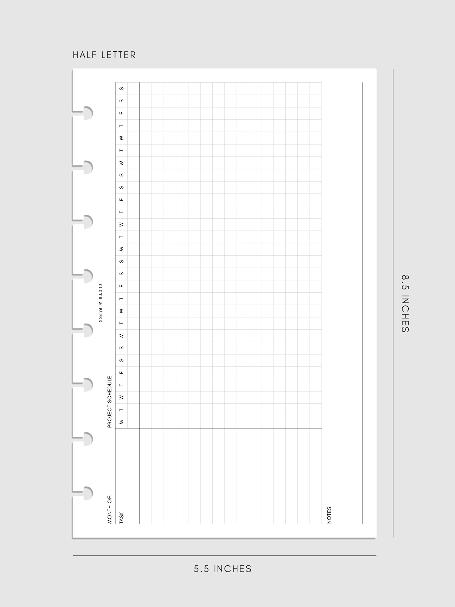 Gantt Chart Planner Inserts | Refreshed Layout