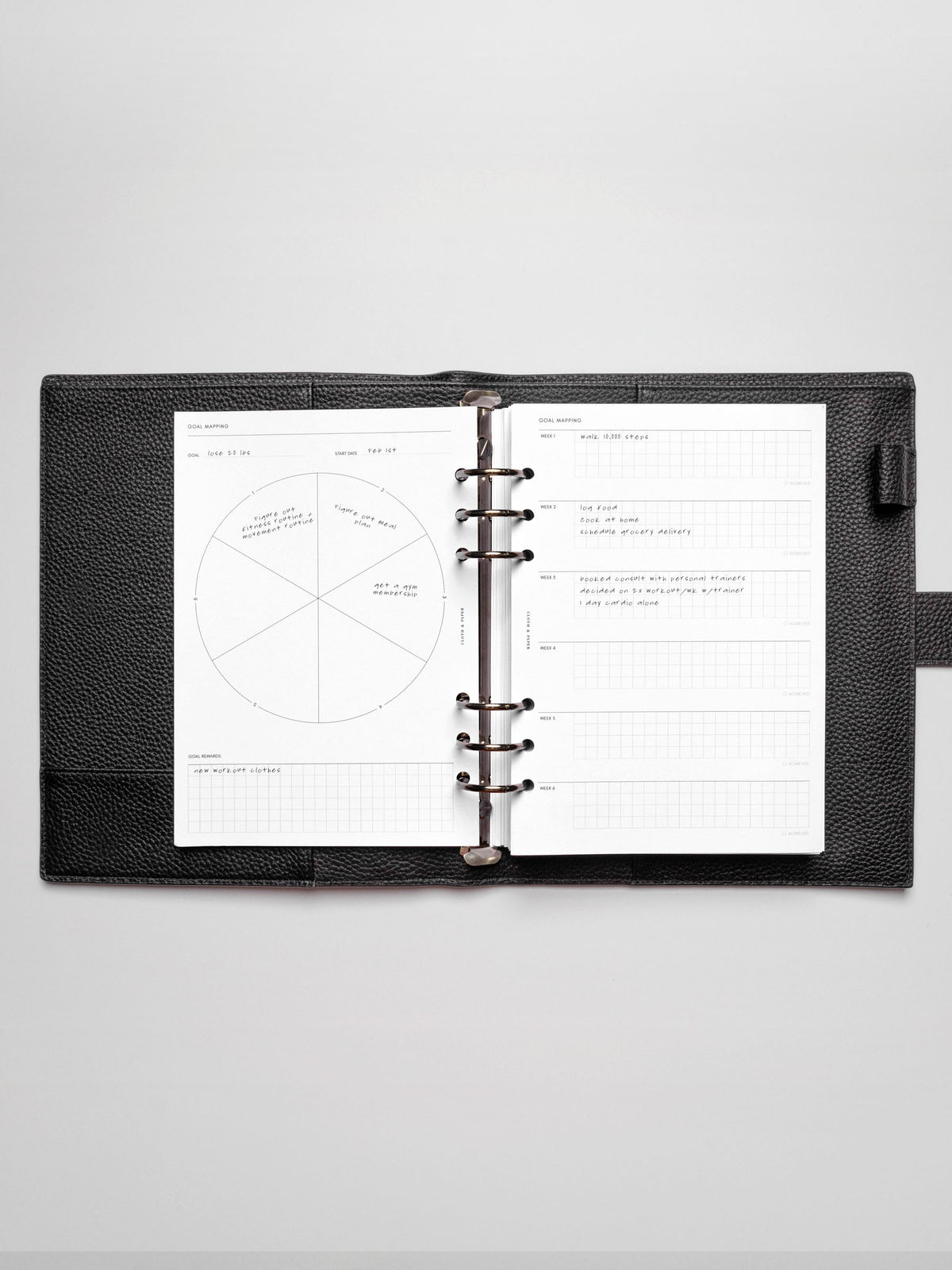 Insert in use inside a discbound planner system. Size shown is A5.