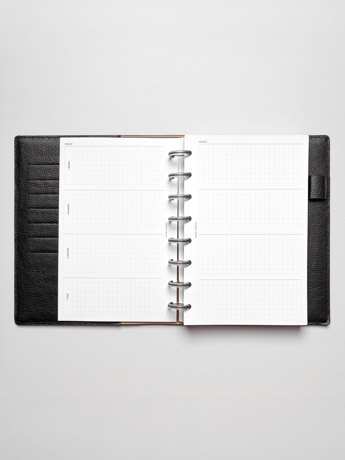 Insert in use inside a discbound planner system. Size shown is HalfLetter.