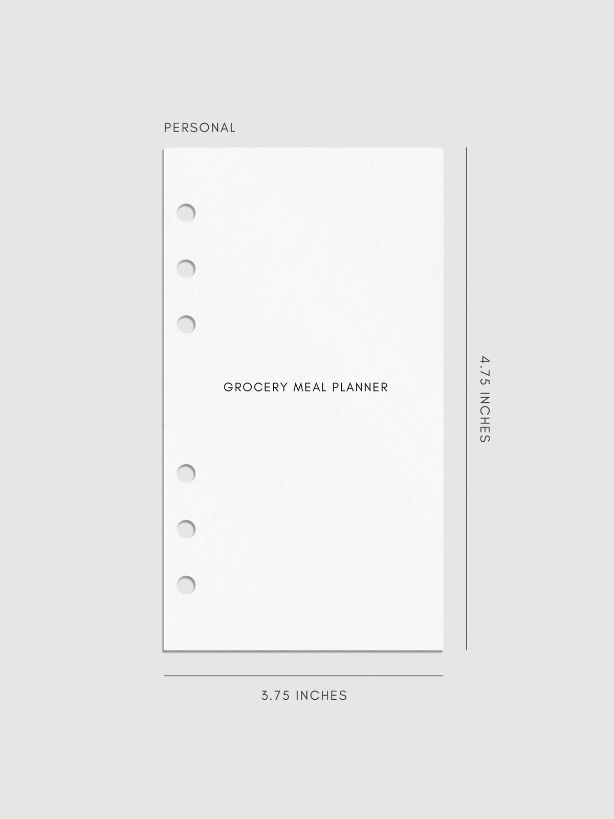 Digital mockup of insert cover page in Personal sizing.