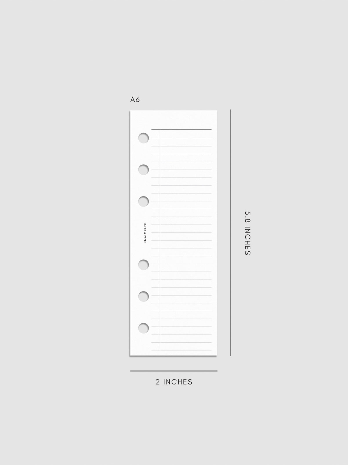Digital mockup of insert in A6 sizing.