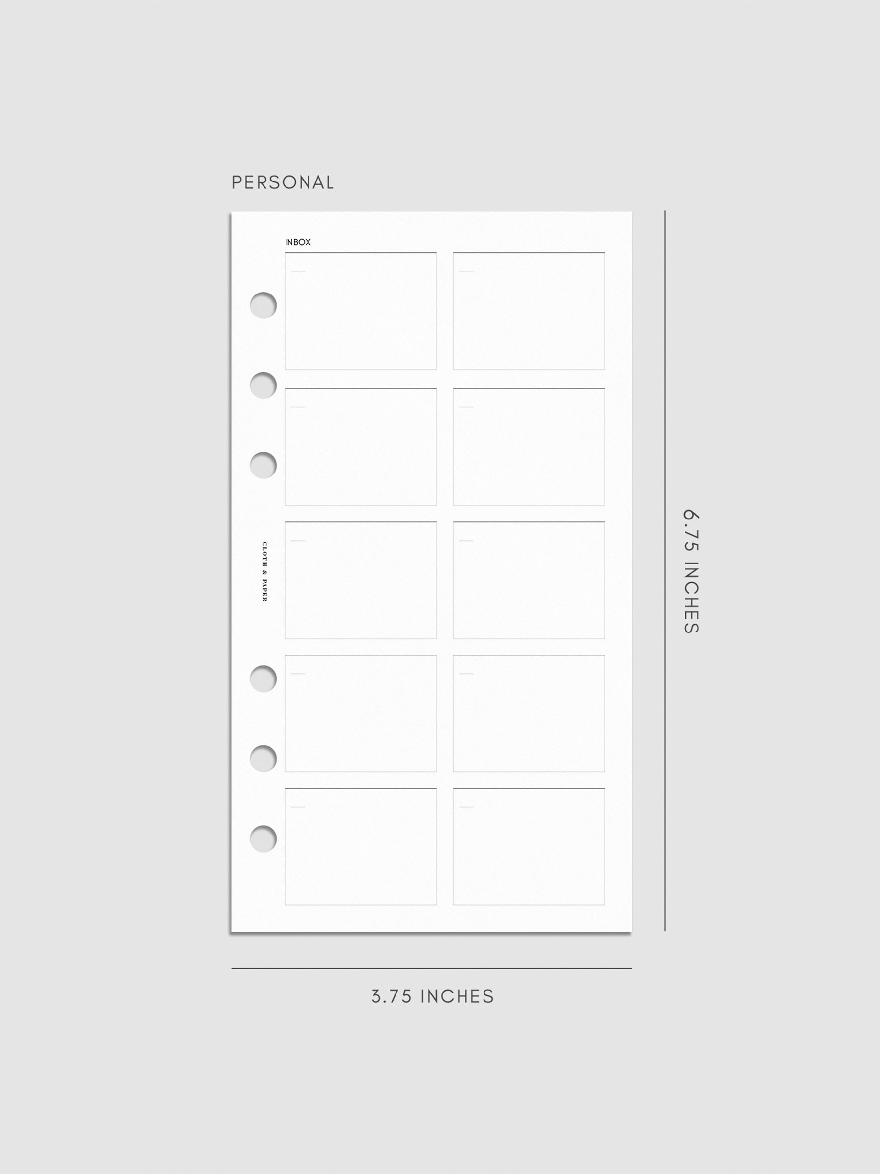 Digital mockup of insert in Personal.