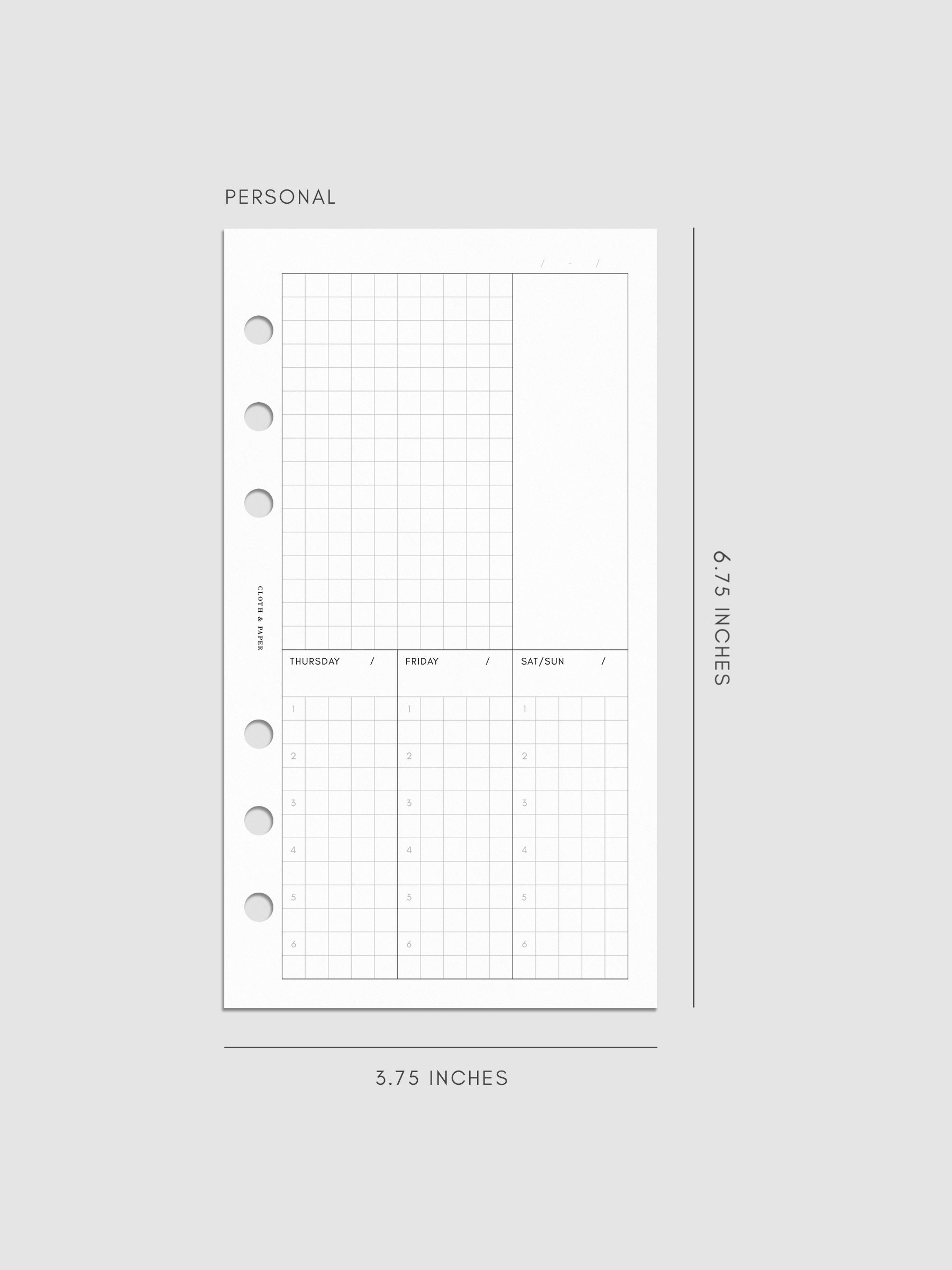 Ivy Lee Method Inserts shown in size Personal.