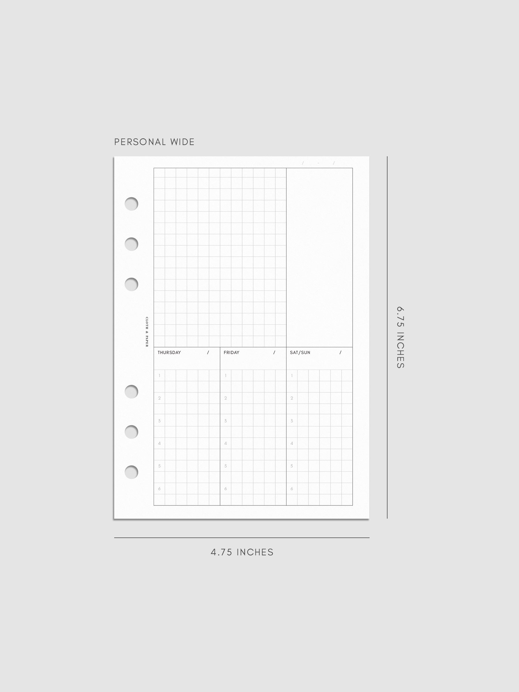 Ivy Lee Method Inserts shown in size Personal Wide.