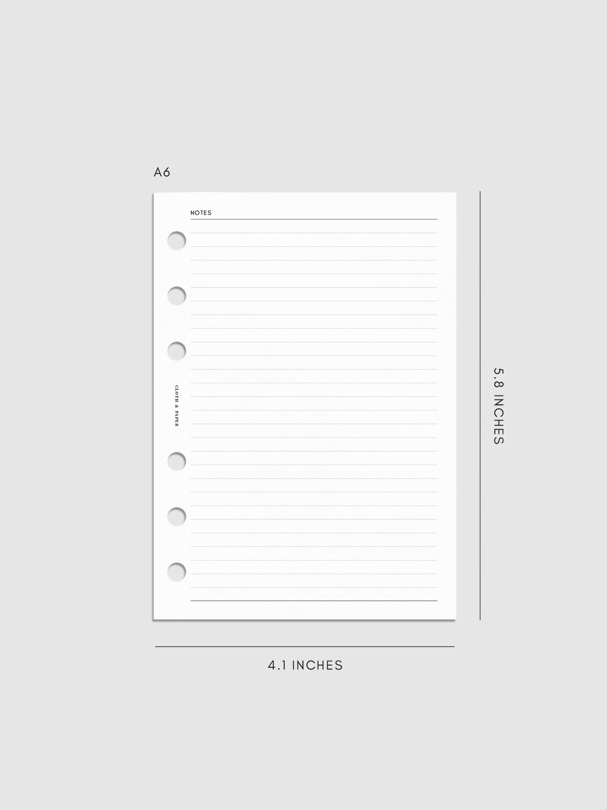 Digital mockup of insert in A6.