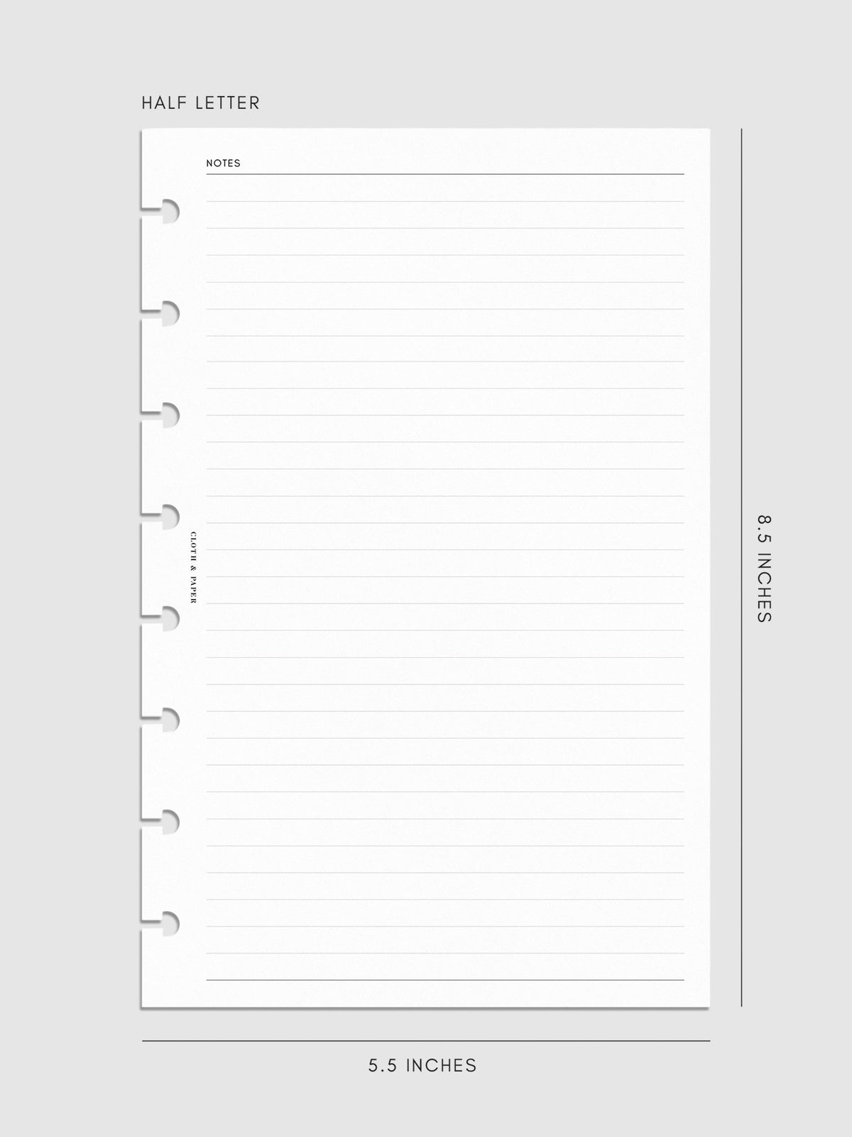 Digital mockup of insert in Half Letter.
