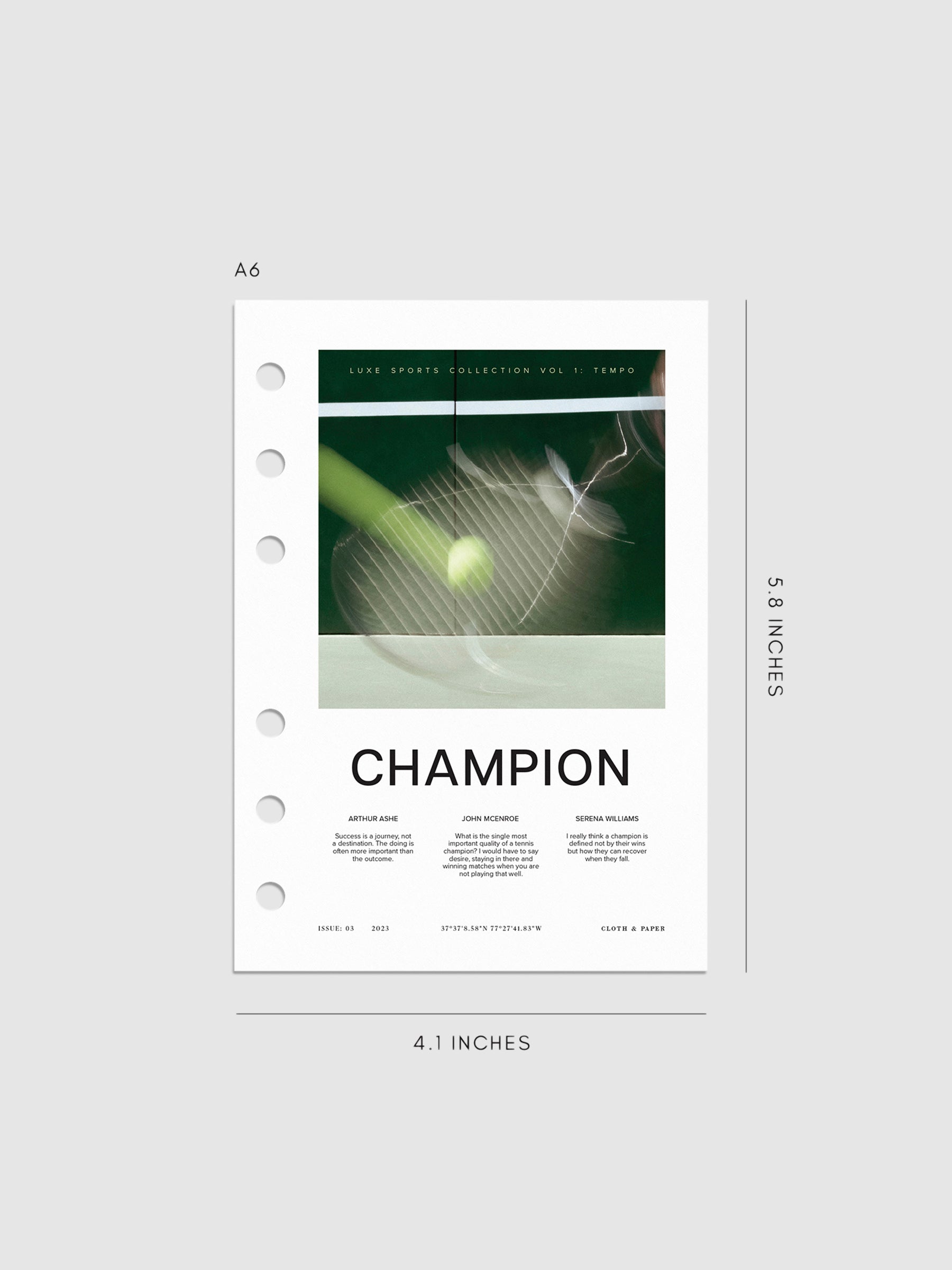Digital mockup of Champion dashboard in A6.