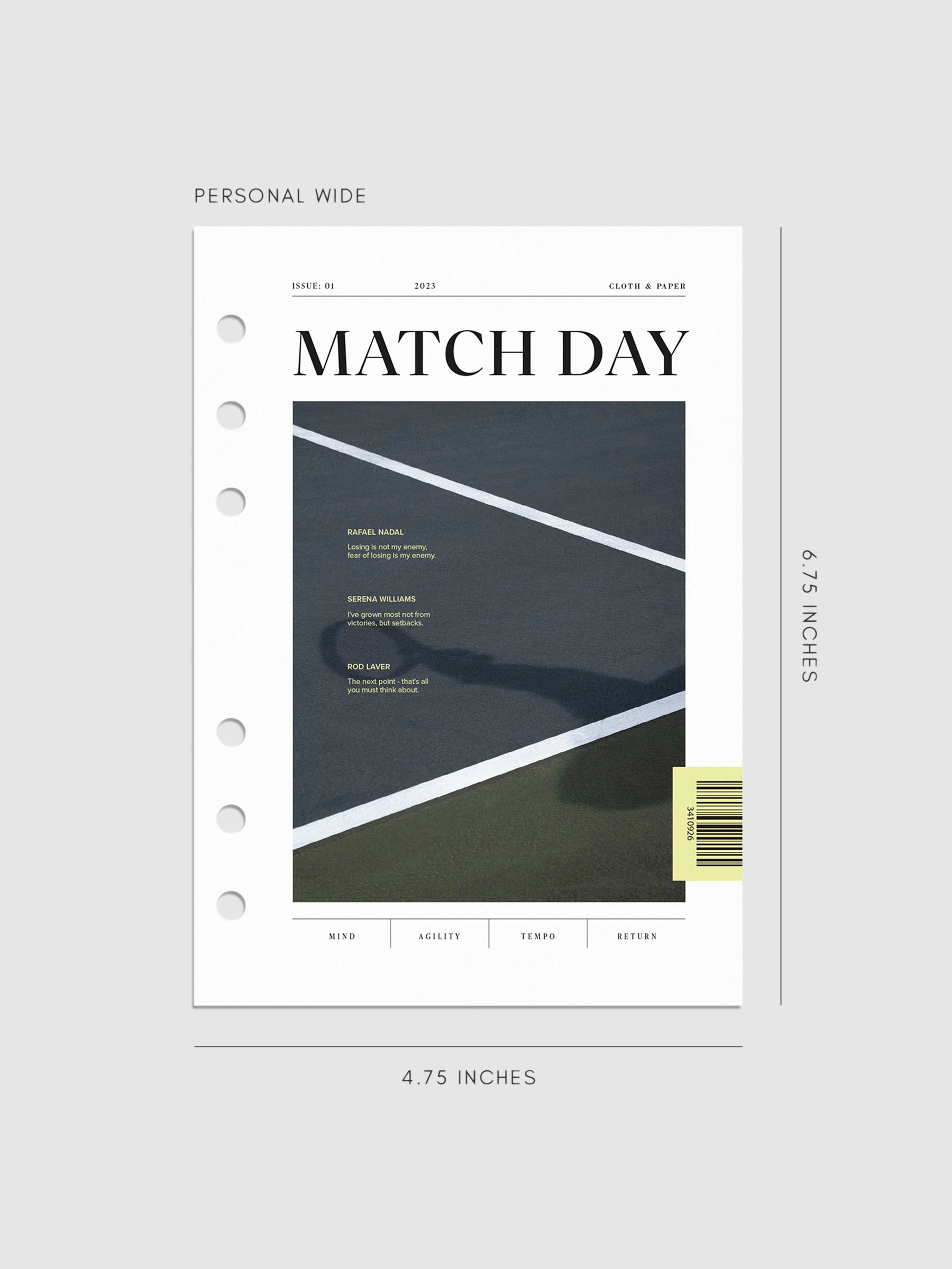 Digital mockup of Match Day dashboard in Personal Wide.
