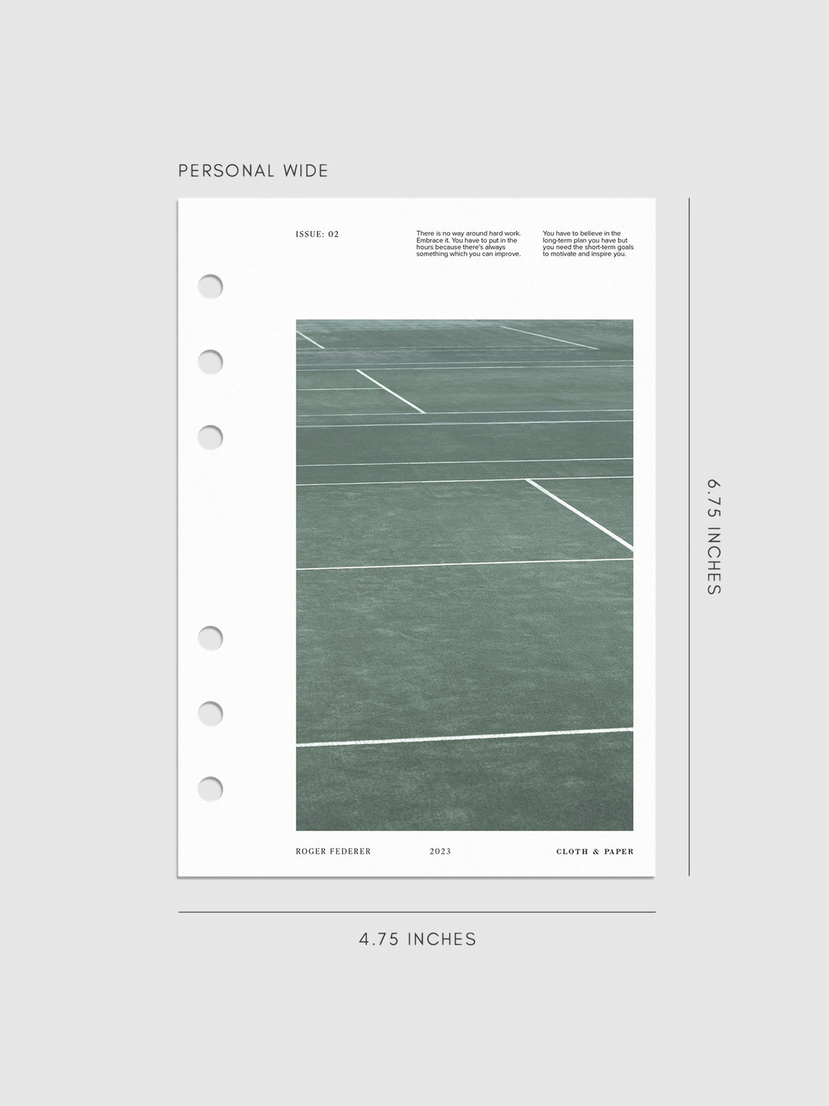 Digital mockup of Full Court dashboard in Personal Wide.