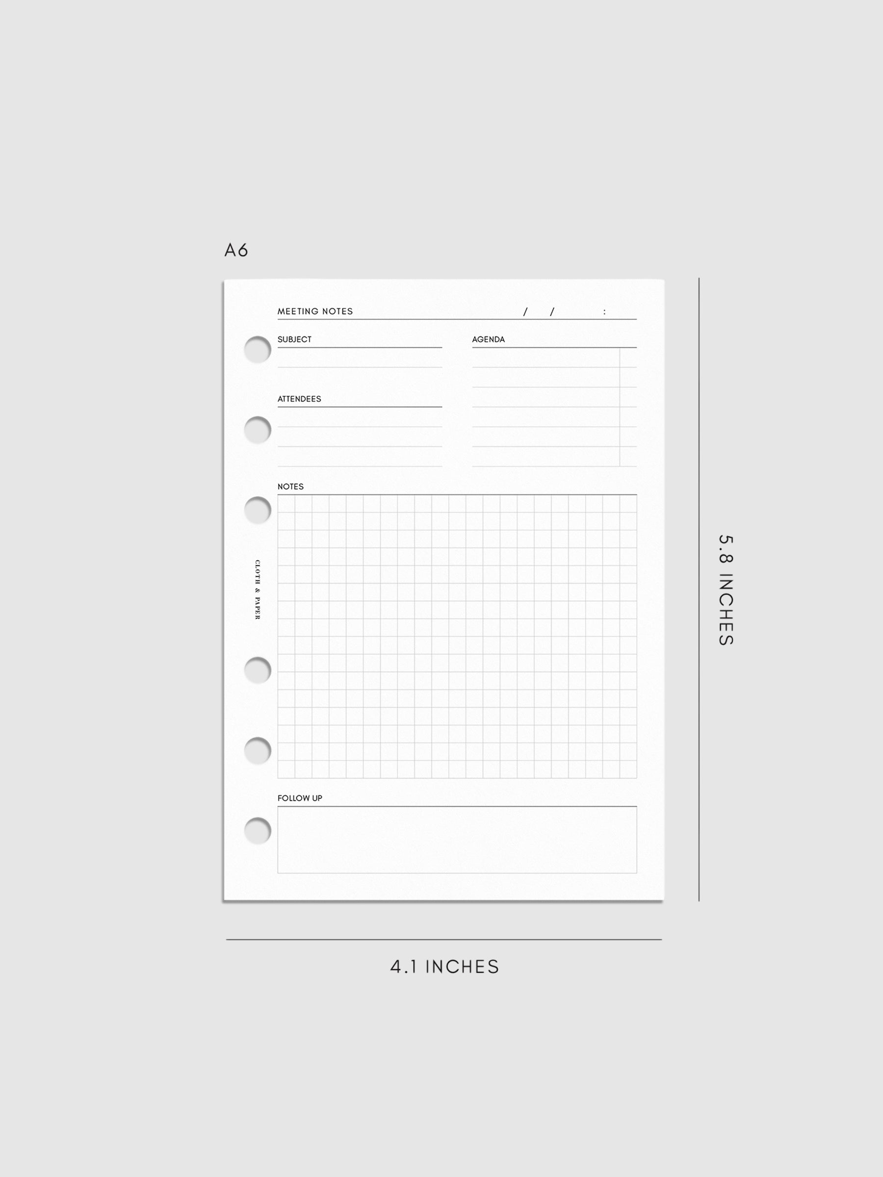Digital mockup of inserts in A6.