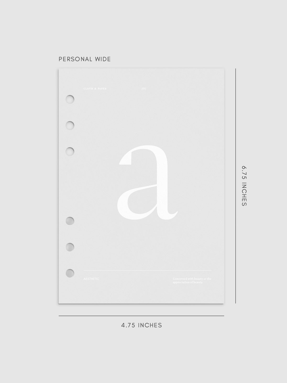 Monogram Vellum Planner Dashboard A in Personal Wide displayed on a neutral background.